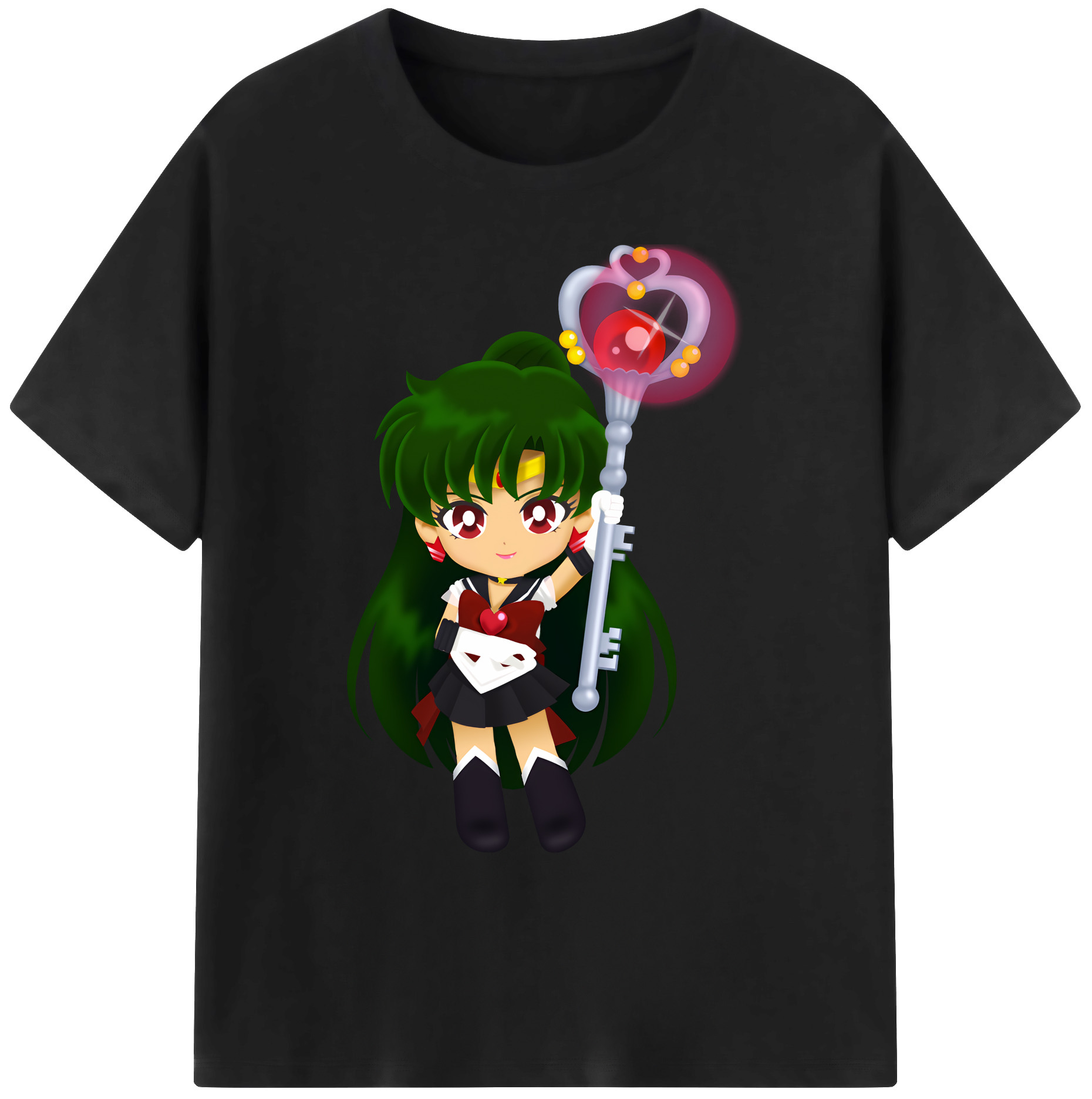 （画像用） 美少女戦士セーラームーン 冥王せつな Sailor Moon Meiou Setsuna 綿100％ メンズ半袖Tシャツ｜肌触りやわらか＆通気性