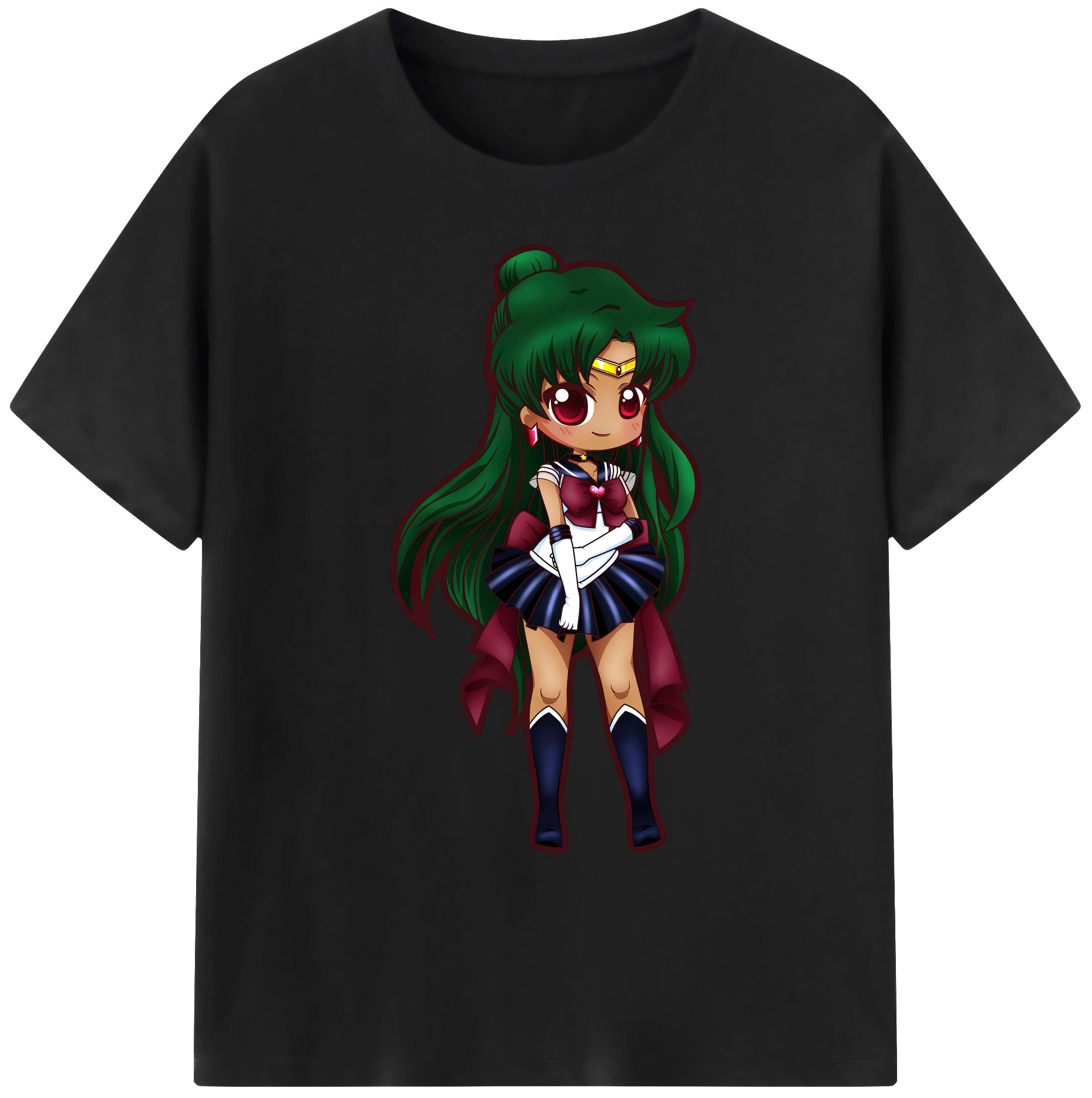 （画像用） 美少女戦士セーラームーン 冥王せつな Sailor Moon Meiou Setsuna 綿100％ メンズ半袖Tシャツ｜肌触りやわらか＆通気性