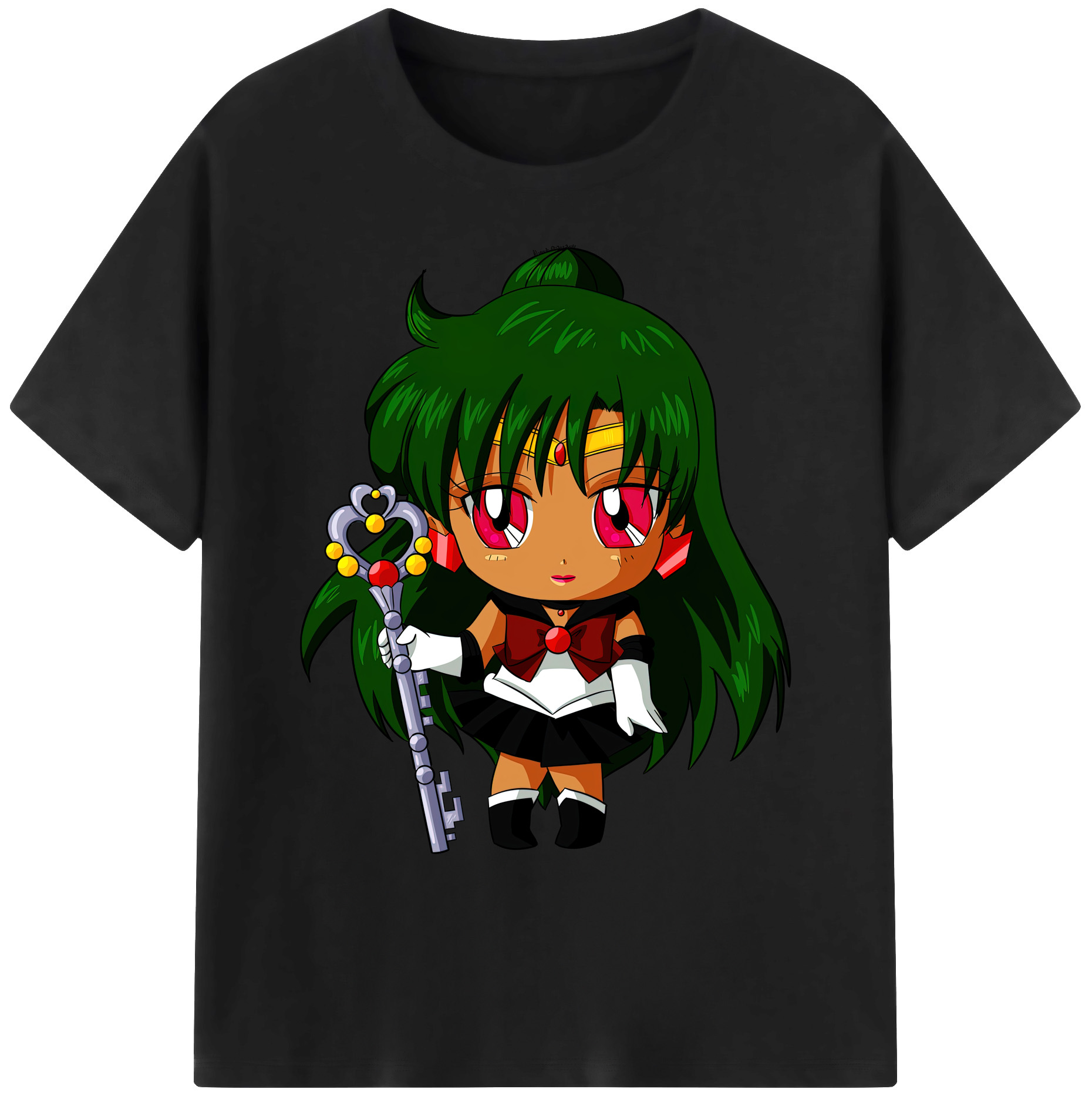 （画像用） 美少女戦士セーラームーン 冥王せつな Sailor Moon Meiou Setsuna 綿100％ メンズ半袖Tシャツ｜肌触りやわらか＆通気性
