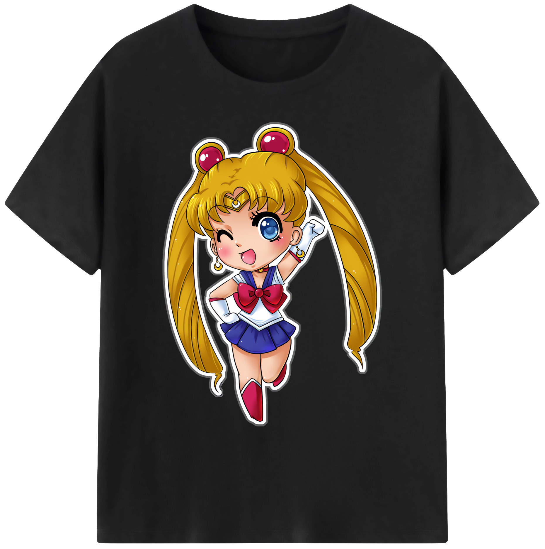 （画像用） 美少女戦士セーラームーン 月野 うさぎ つきの うさぎ Sailor Moon Tsukino Usagi 綿100％ メンズ半袖Tシャツ｜肌触りやわらか＆通気性