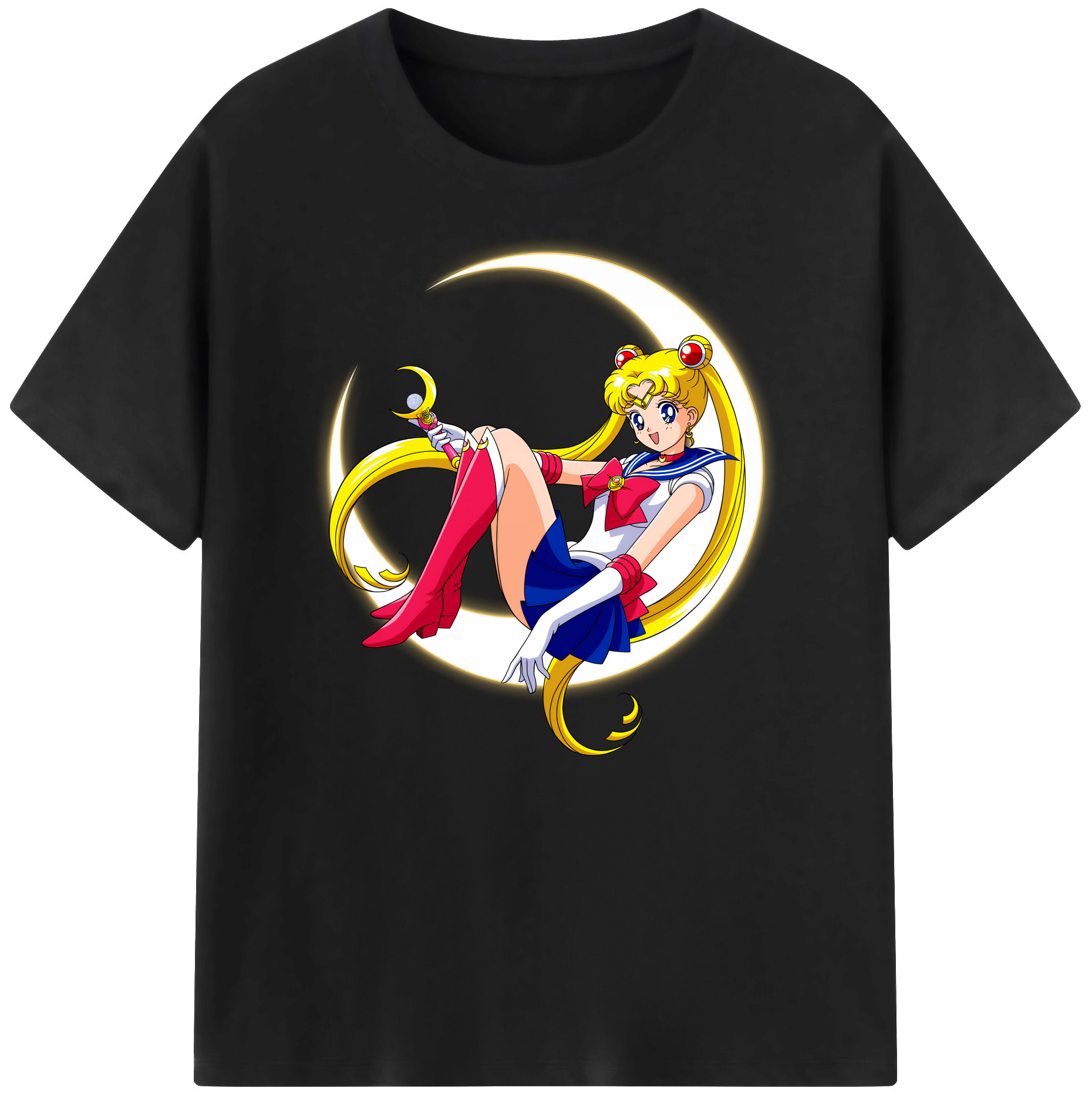 （画像用） 美少女戦士セーラームーン 月野 うさぎ つきの うさぎ Sailor Moon Tsukino Usagi 綿100％ メンズ半袖Tシャツ｜肌触りやわらか＆通気性