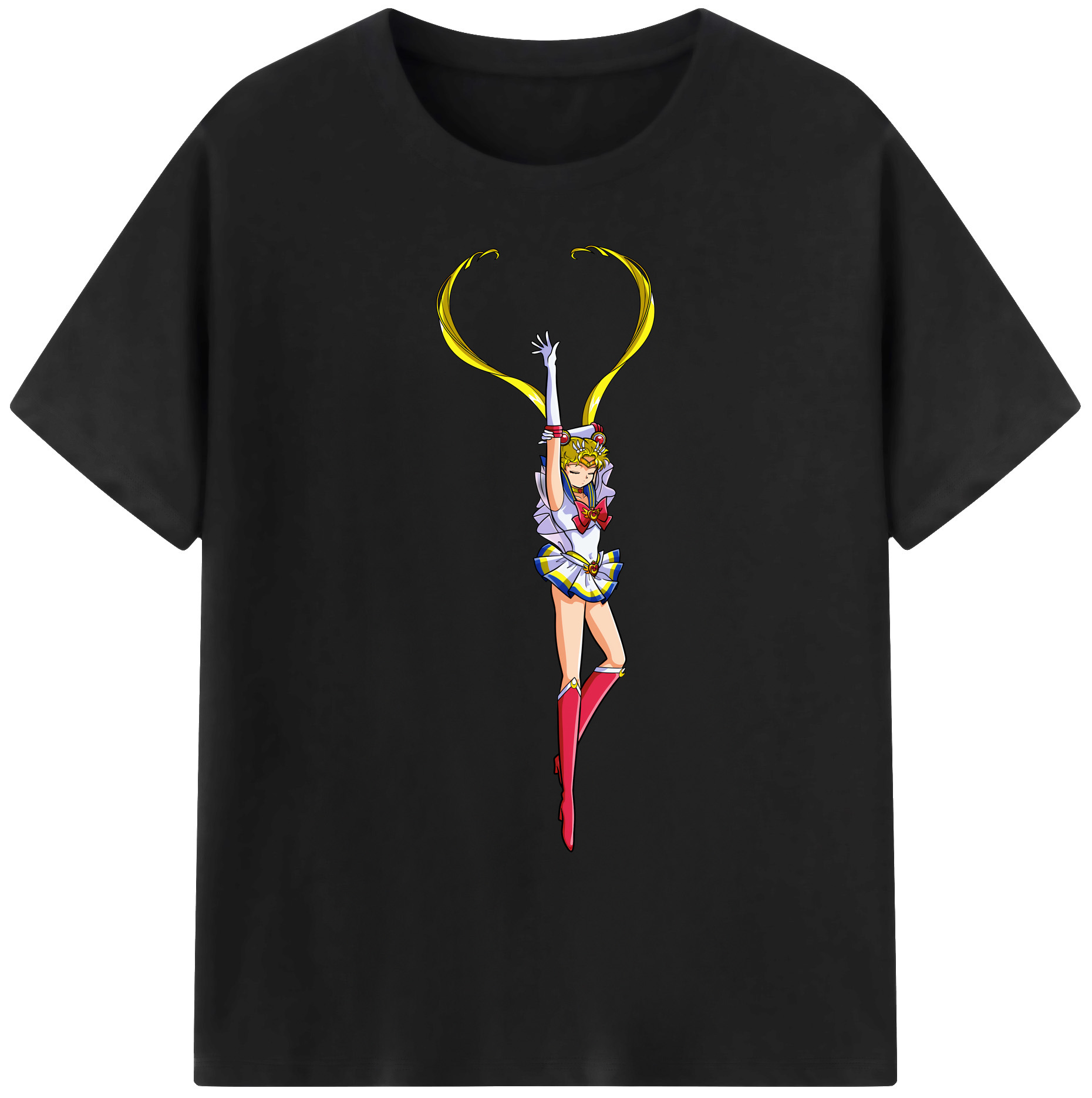 （画像用） 美少女戦士セーラームーン 月野 うさぎ つきの うさぎ Sailor Moon Tsukino Usagi 綿100％ メンズ半袖Tシャツ｜肌触りやわらか＆通気性
