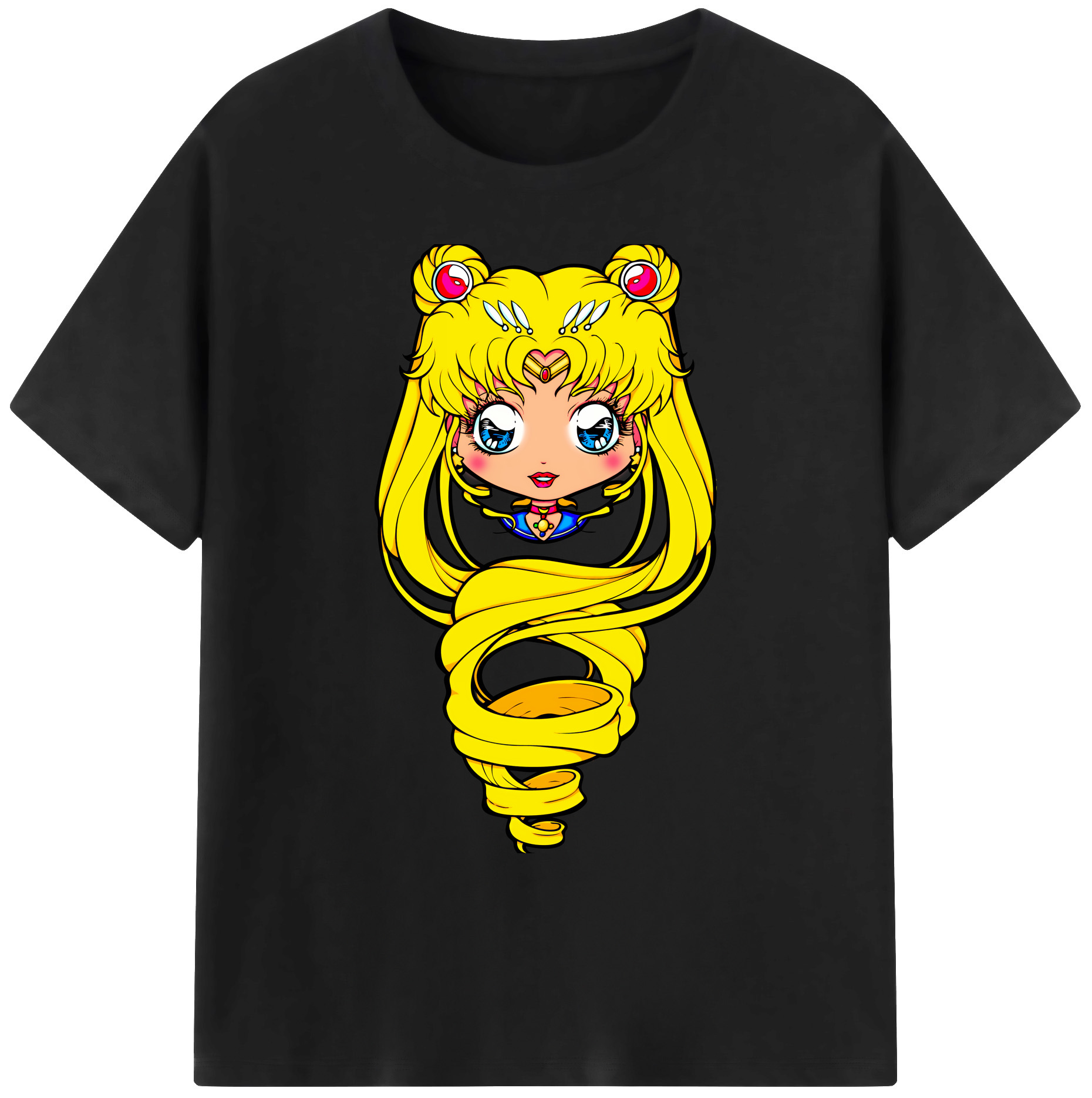 （画像用） 美少女戦士セーラームーン 月野 うさぎ つきの うさぎ Sailor Moon Tsukino Usagi 綿100％ メンズ半袖Tシャツ｜肌触りやわらか＆通気性
