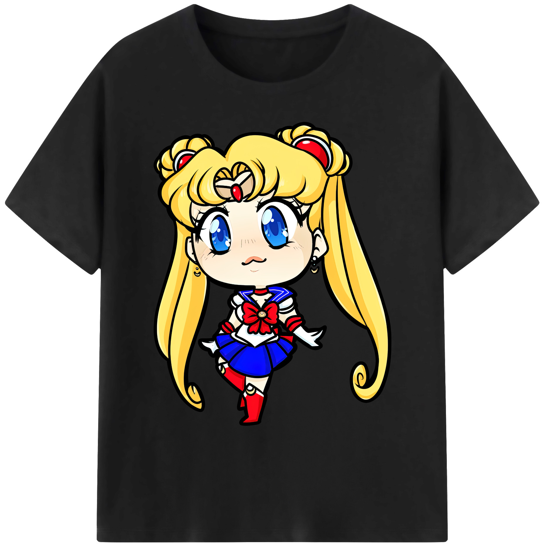 （画像用） 美少女戦士セーラームーン 月野 うさぎ つきの うさぎ Sailor Moon Tsukino Usagi 綿100％ メンズ半袖Tシャツ｜肌触りやわらか＆通気性