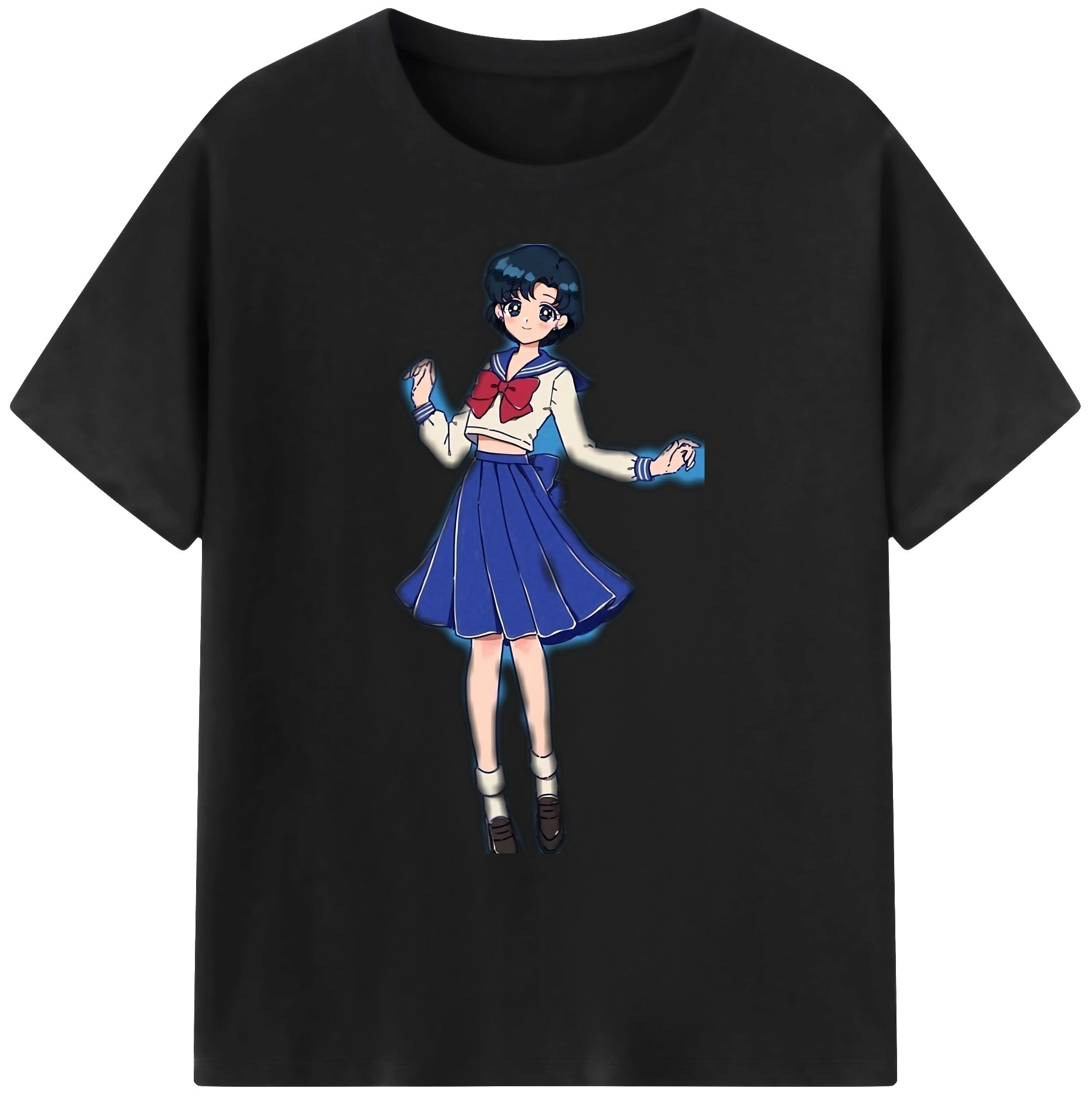 （画像用） 美少女戦士セーラームーン 水野 亜美 みずの あみ Sailor Moon Mizuno Ami 綿100％ メンズ半袖Tシャツ｜肌触りやわらか＆通気性