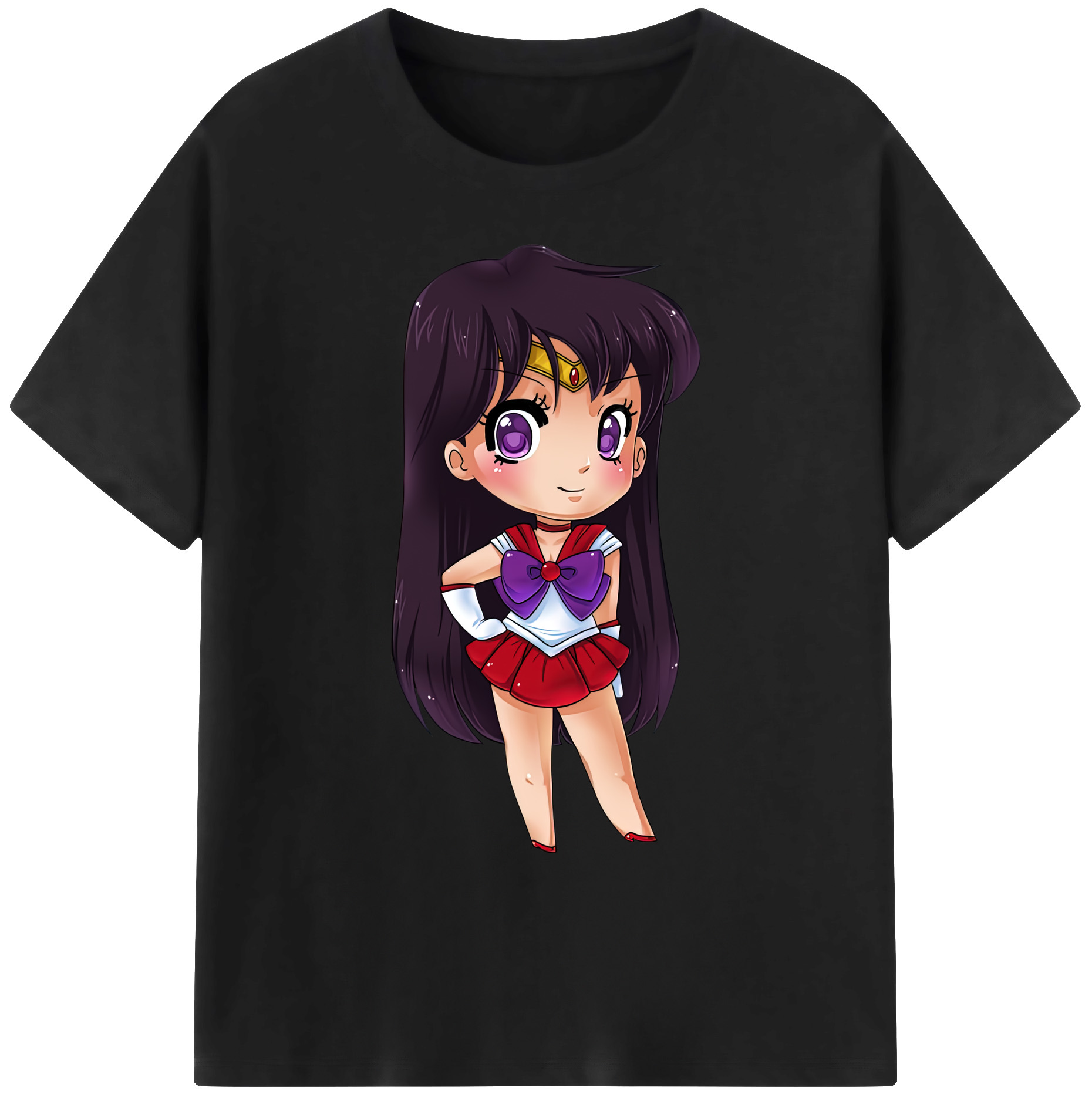 （画像用） 美少女戦士セーラームーン 火野レイ ひの レイ Sailor Moon Hino Rei （セーラーマーズ,Sailor Mars） 綿100％ メンズ半袖Tシャツ｜肌触りやわらか＆通気性