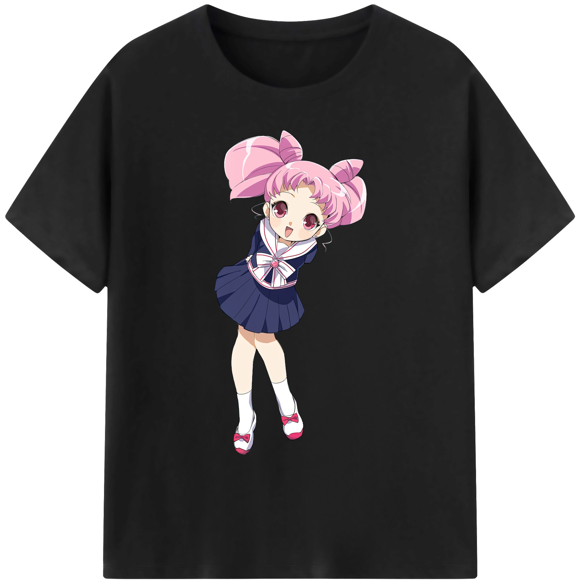 （画像用） 美少女戦士セーラームーン ちびうさ Sailor Moon Chibiusa Tsukino Usagi Small Lady Serenity 綿100％ メンズ半袖Tシャツ｜肌触りやわらか＆通気性