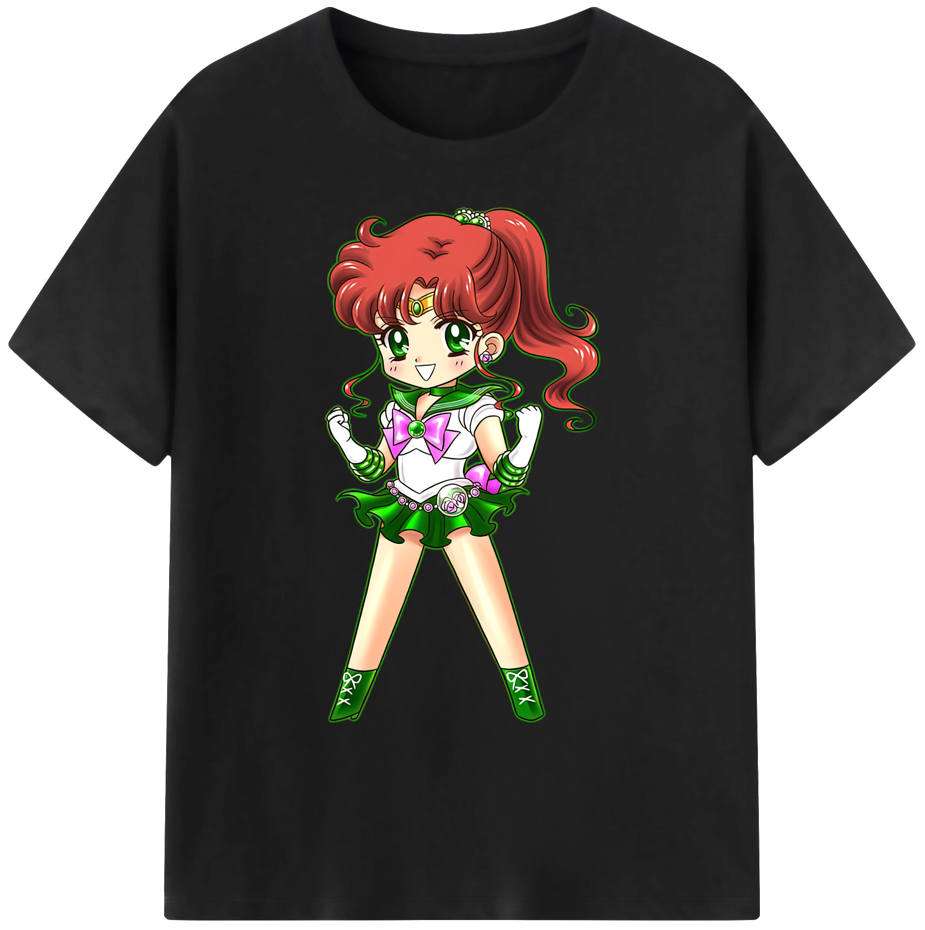（画像用） 美少女戦士セーラームーン 木野 まこと きの まこと Sailor Moon Kino Makoto （セーラージュピター；Sailor Jupiter） 綿100％ メンズ半袖Tシャツ｜肌触りやわらか＆通気性