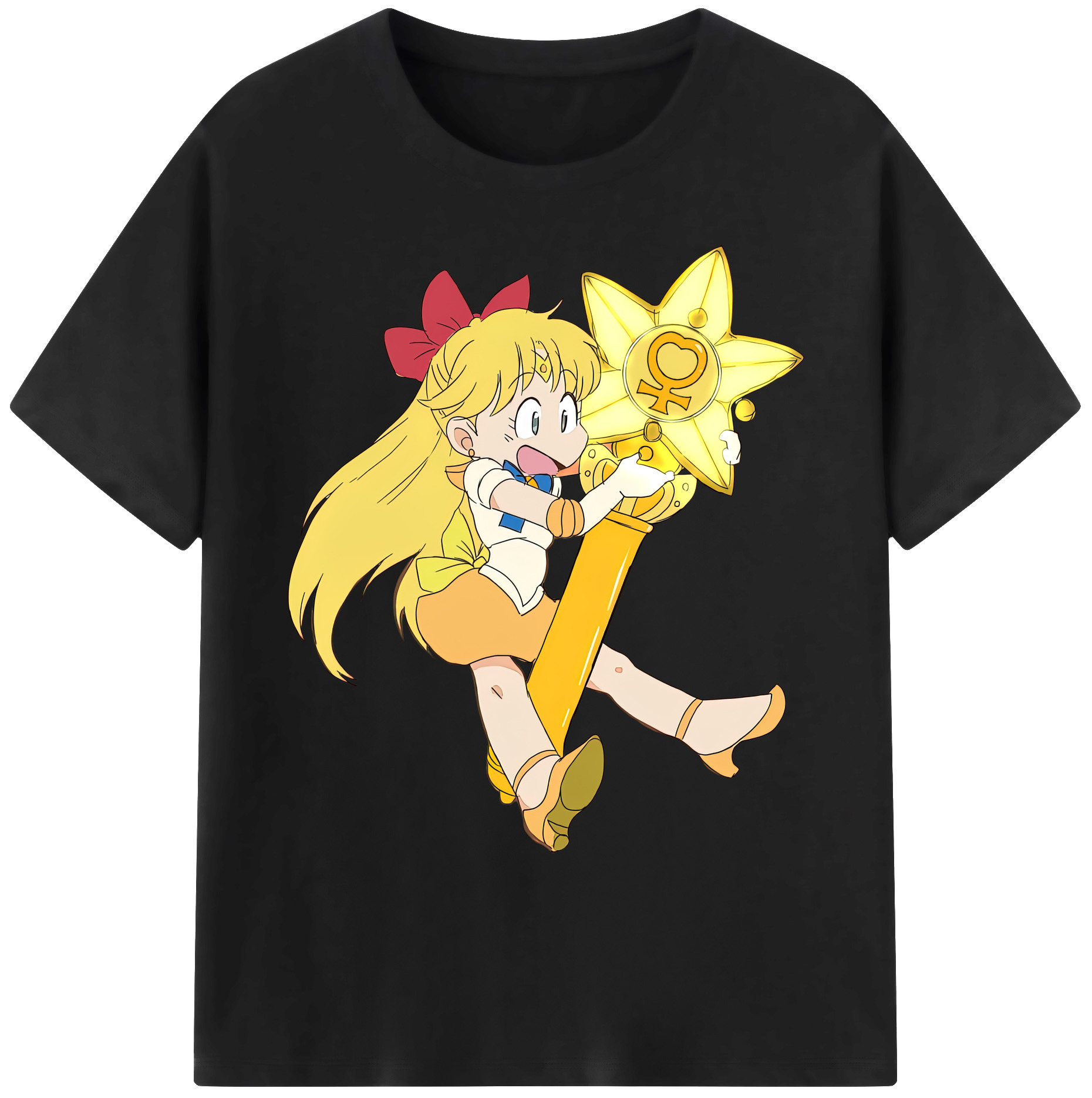 （画像用） 美少女戦士セーラームーン 愛野 美奈子 あいの みなこ Sailor Moon Aino Minako 綿100％ メンズ半袖Tシャツ｜肌触りやわらか＆通気性