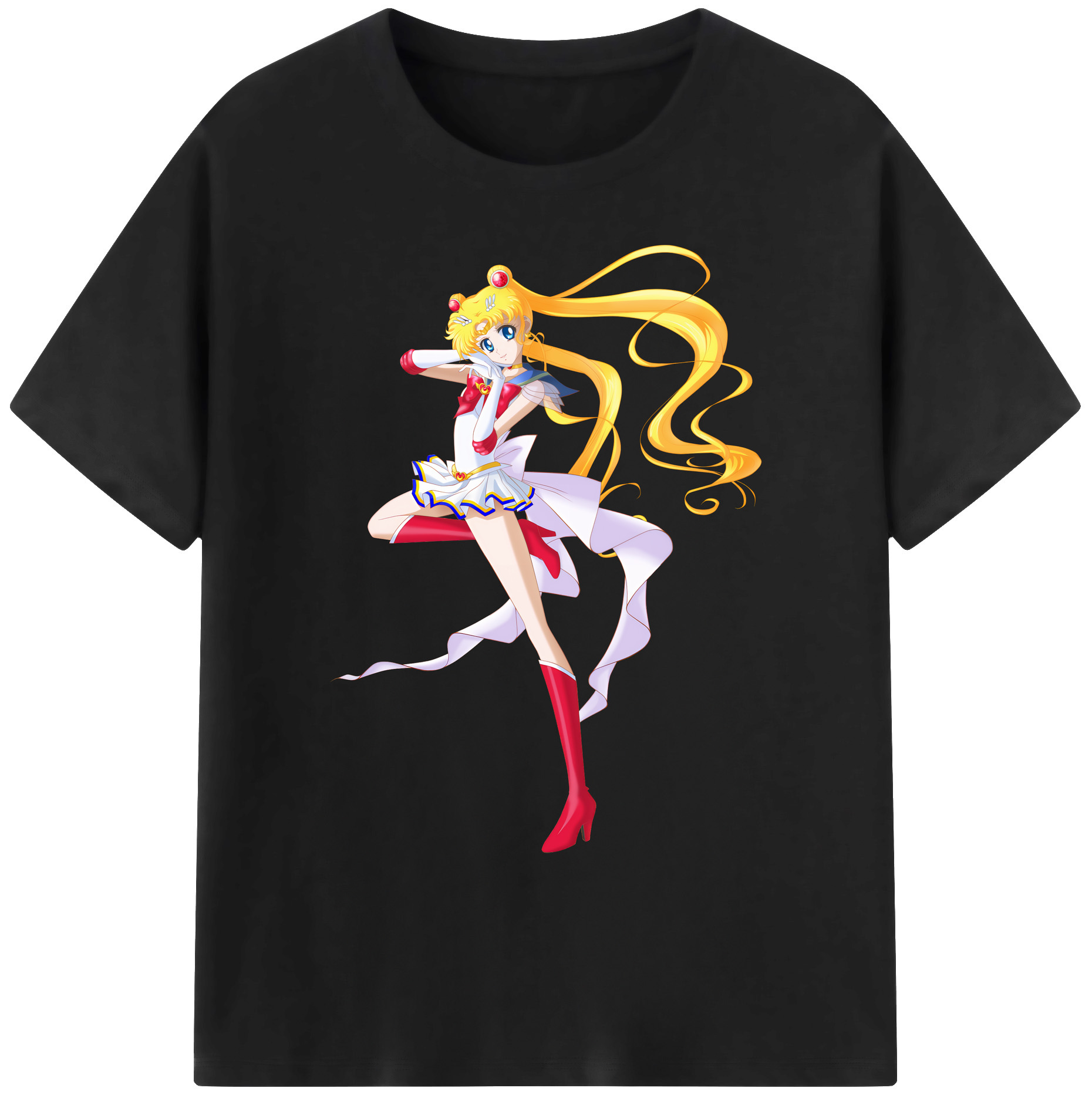 （画像用） 美少女戦士セーラームーン 月野 うさぎ つきの うさぎ Sailor Moon Tsukino Usagi 綿100％ メンズ半袖Tシャツ｜肌触りやわらか＆通気性