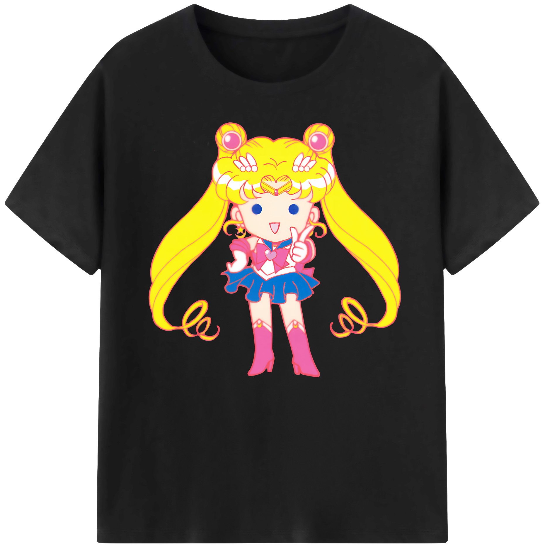 （画像用） 美少女戦士セーラームーン 月野 うさぎ つきの うさぎ Sailor Moon Tsukino Usagi 綿100％ メンズ半袖Tシャツ｜肌触りやわらか＆通気性