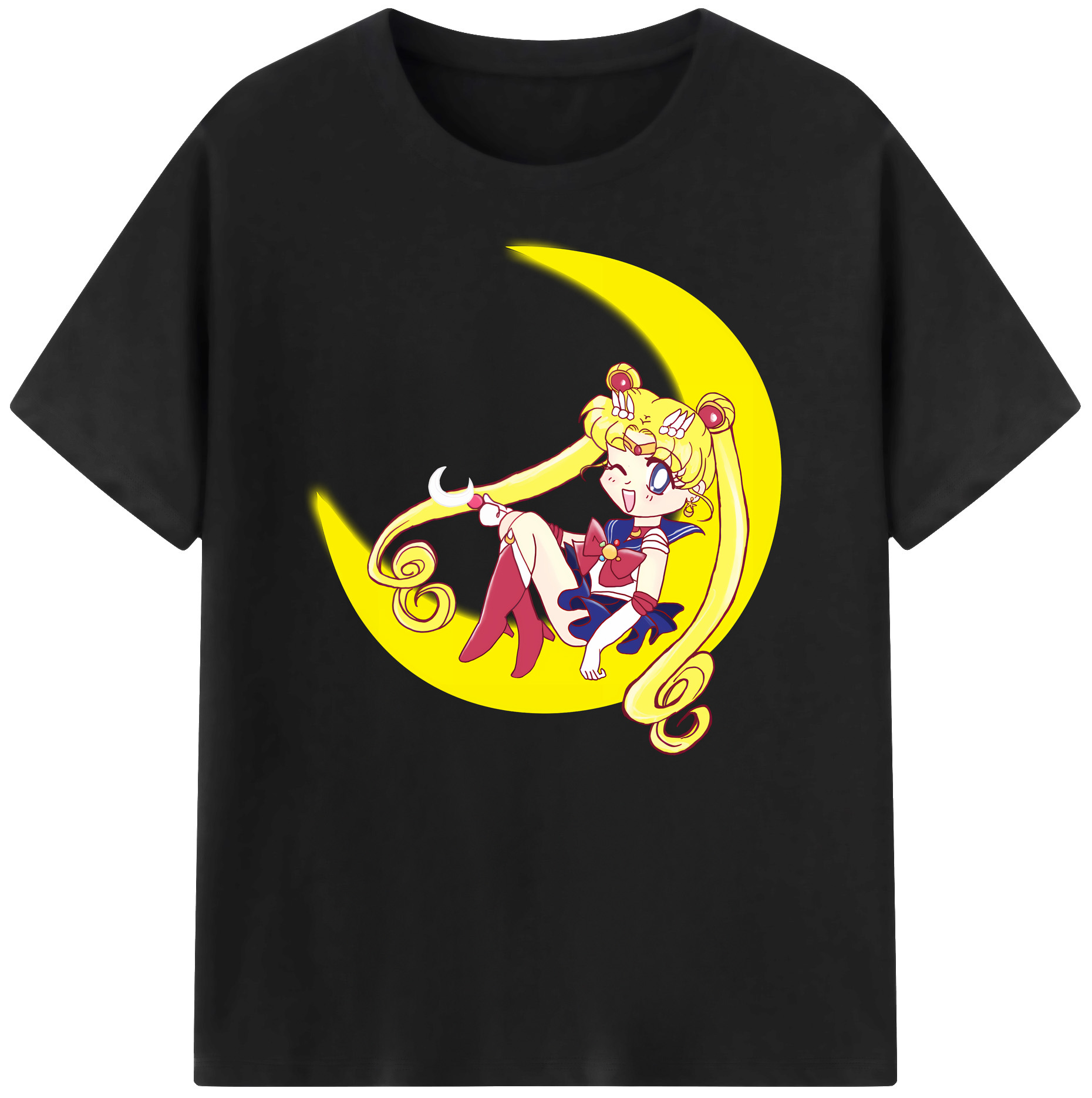 （画像用） 美少女戦士セーラームーン 月野 うさぎ つきの うさぎ Sailor Moon Tsukino Usagi 綿100％ メンズ半袖Tシャツ｜肌触りやわらか＆通気性