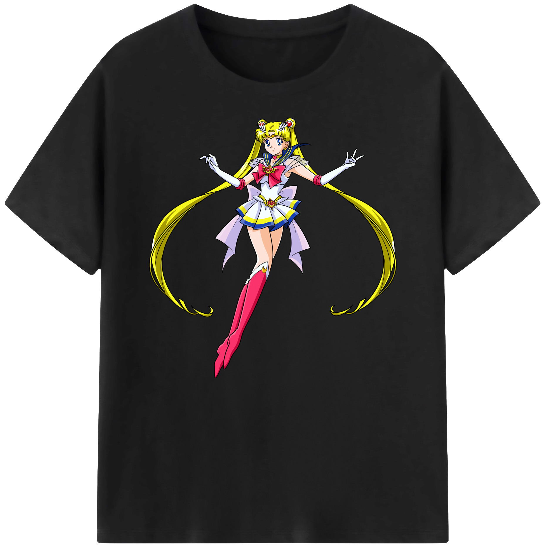 （画像用） 美少女戦士セーラームーン 月野 うさぎ つきの うさぎ Sailor Moon Tsukino Usagi 綿100％ メンズ半袖Tシャツ｜肌触りやわらか＆通気性