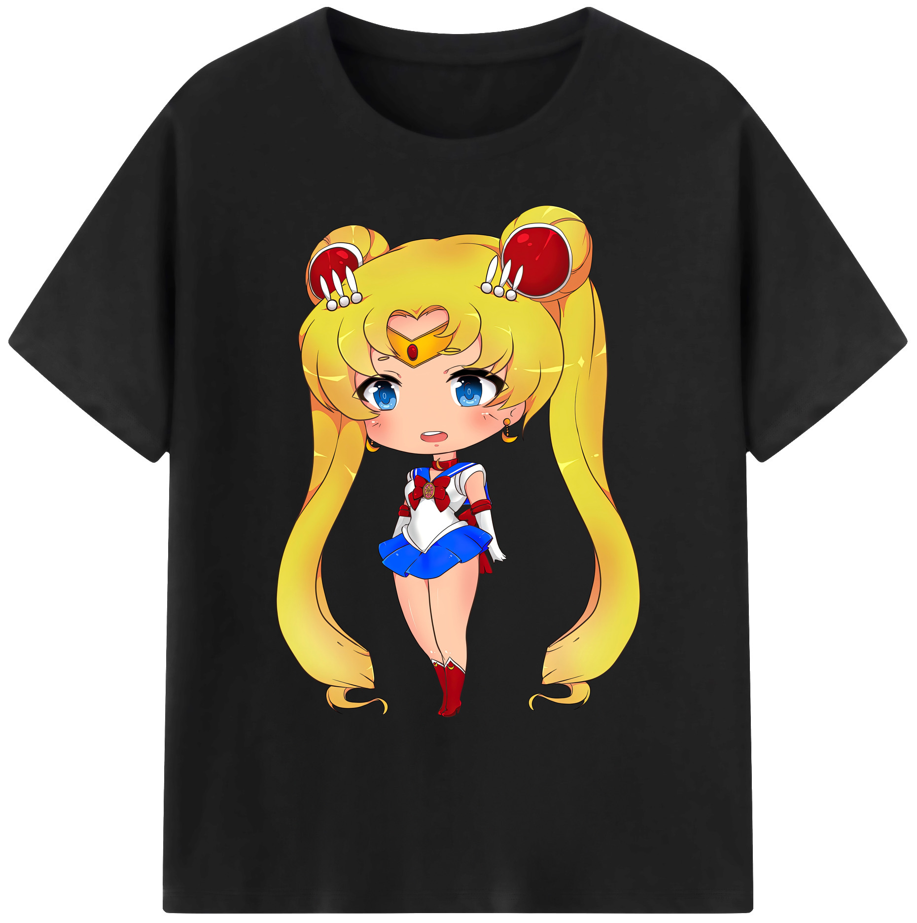（画像用） 美少女戦士セーラームーン 月野 うさぎ つきの うさぎ Sailor Moon Tsukino Usagi 綿100％ メンズ半袖Tシャツ｜肌触りやわらか＆通気性