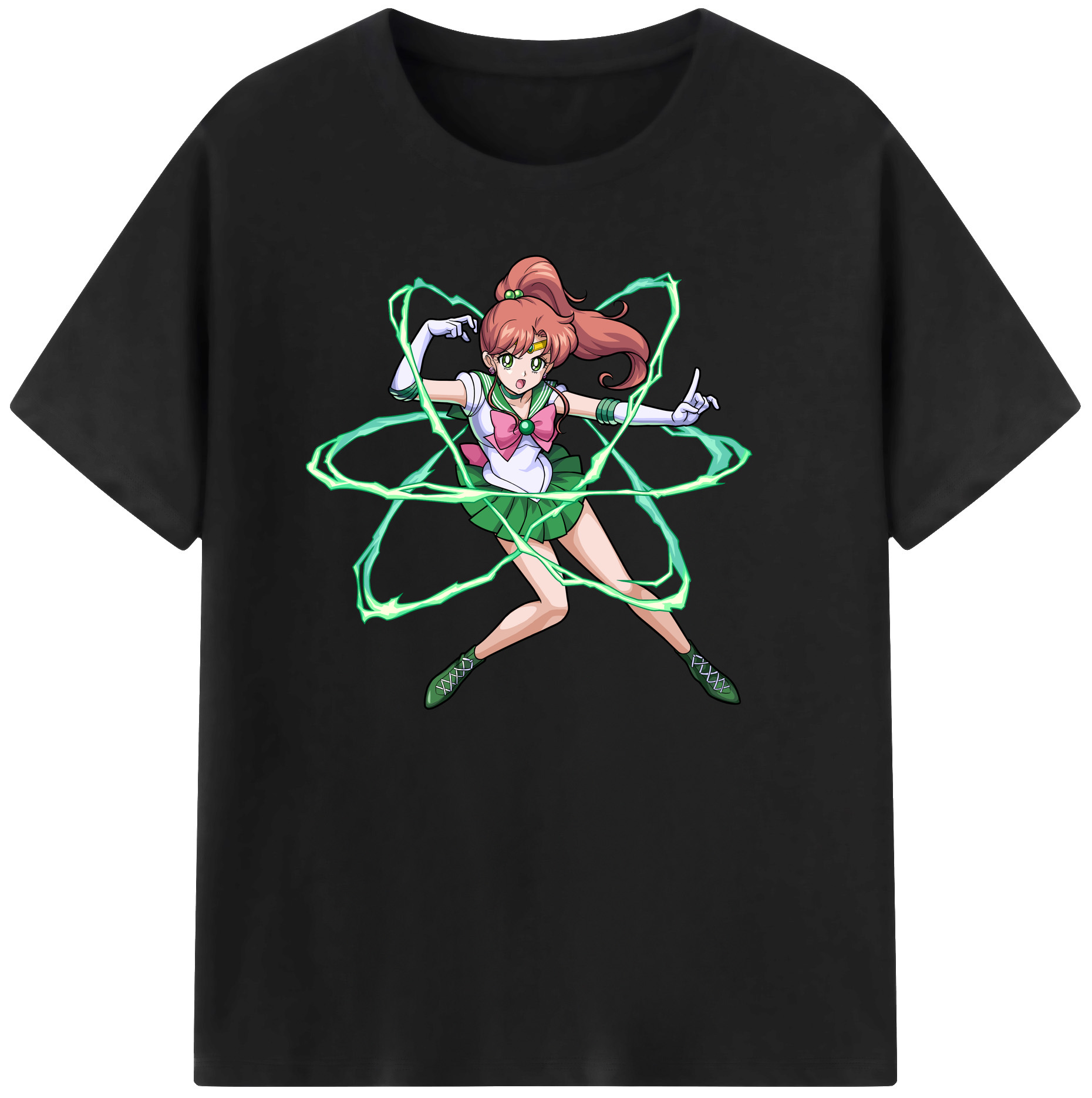 （画像用） 美少女戦士セーラームーン 木野 まこと きの まこと Sailor Moon Kino Makoto （セーラージュピター；Sailor Jupiter） 綿100％ メンズ半袖Tシャツ｜肌触りやわらか＆通気性