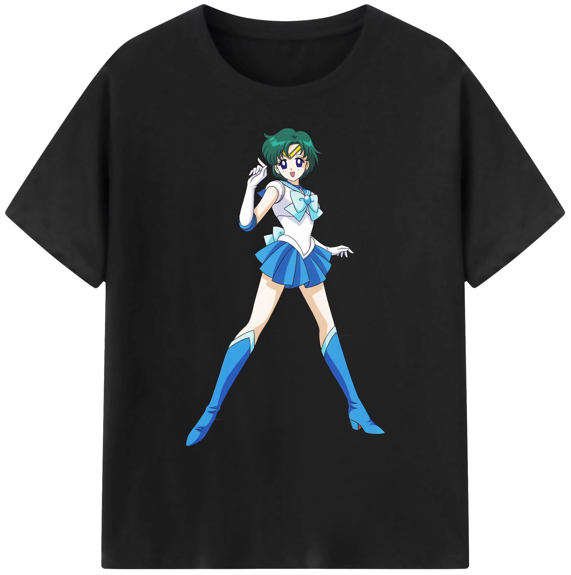 （画像用） 美少女戦士セーラームーン 海王 みちる（かいおう みちる） Sailor Moon Kaiou Michiru 綿100％ メンズ半袖Tシャツ｜肌触りやわらか＆通気性