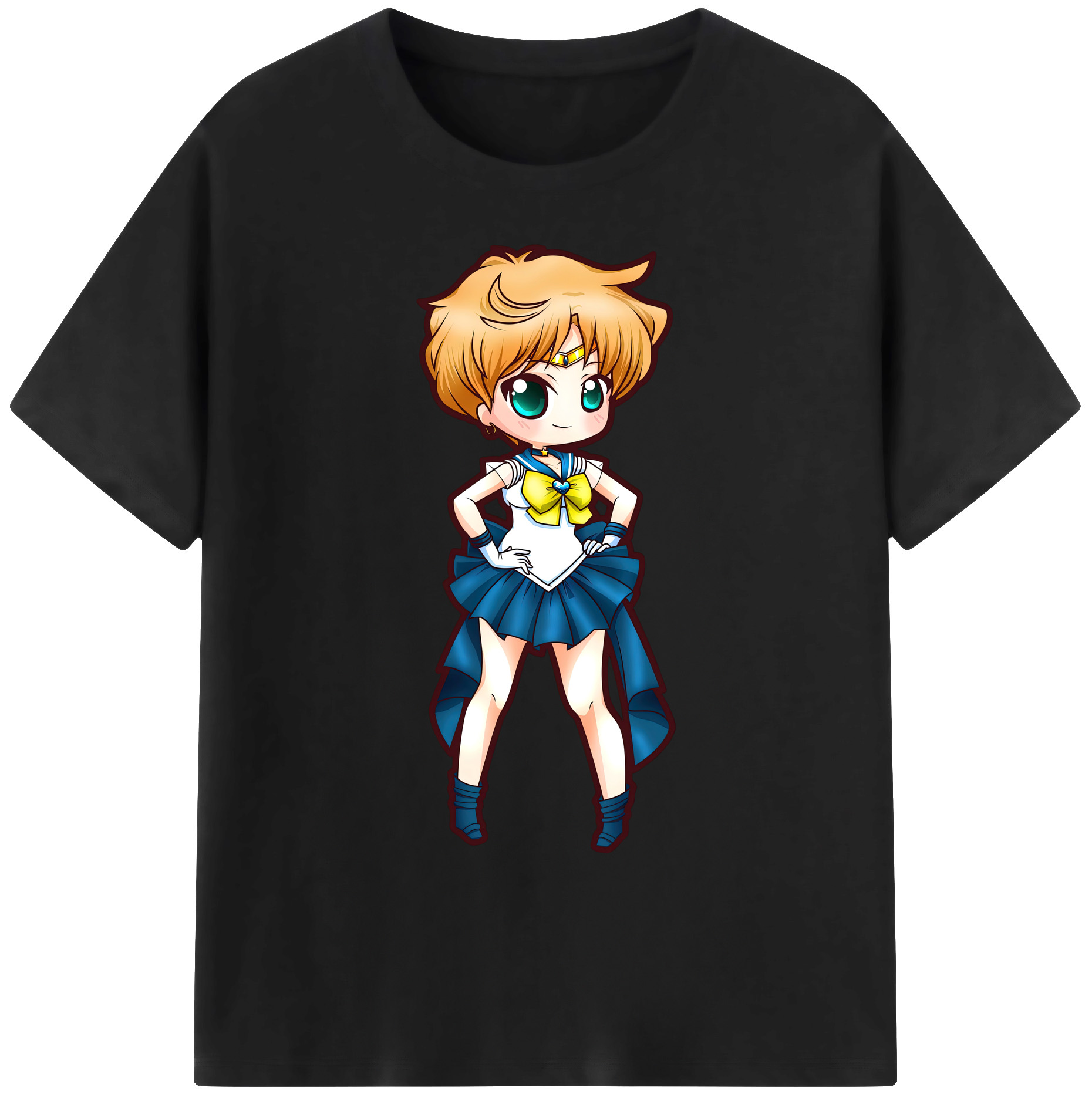 （画像用） 美少女戦士セーラームーン 天王はるか Sailor Moon Tenoh Haruka 綿100％ メンズ半袖Tシャツ｜肌触りやわらか＆通気性
