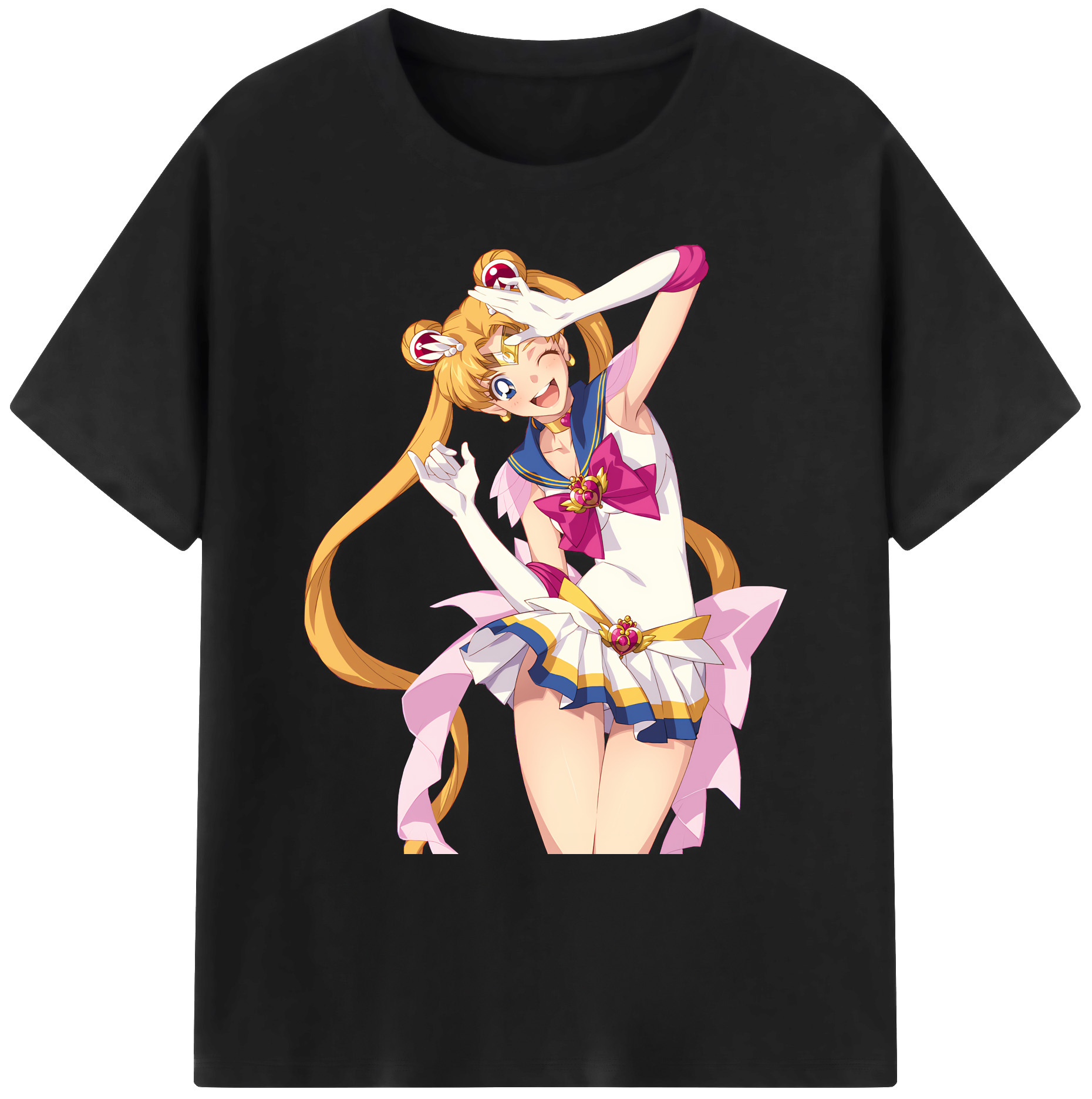 （画像用） 美少女戦士セーラームーン 月野 うさぎ つきの うさぎ Sailor Moon Tsukino Usagi 綿100％ メンズ半袖Tシャツ｜肌触りやわらか＆通気性