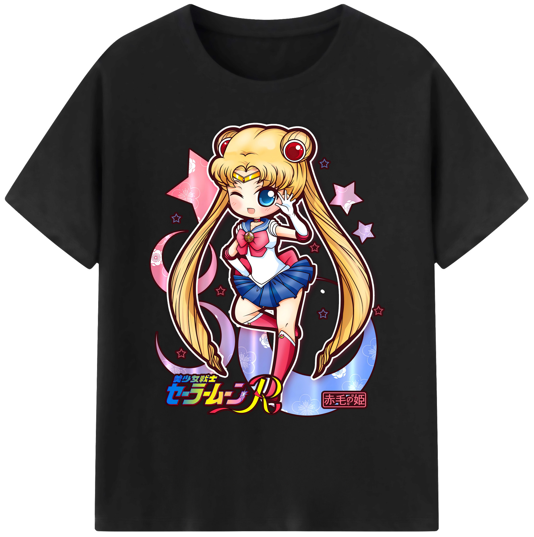 （画像用） 美少女戦士セーラームーン 月野 うさぎ つきの うさぎ Sailor Moon Tsukino Usagi 綿100％ メンズ半袖Tシャツ｜肌触りやわらか＆通気性