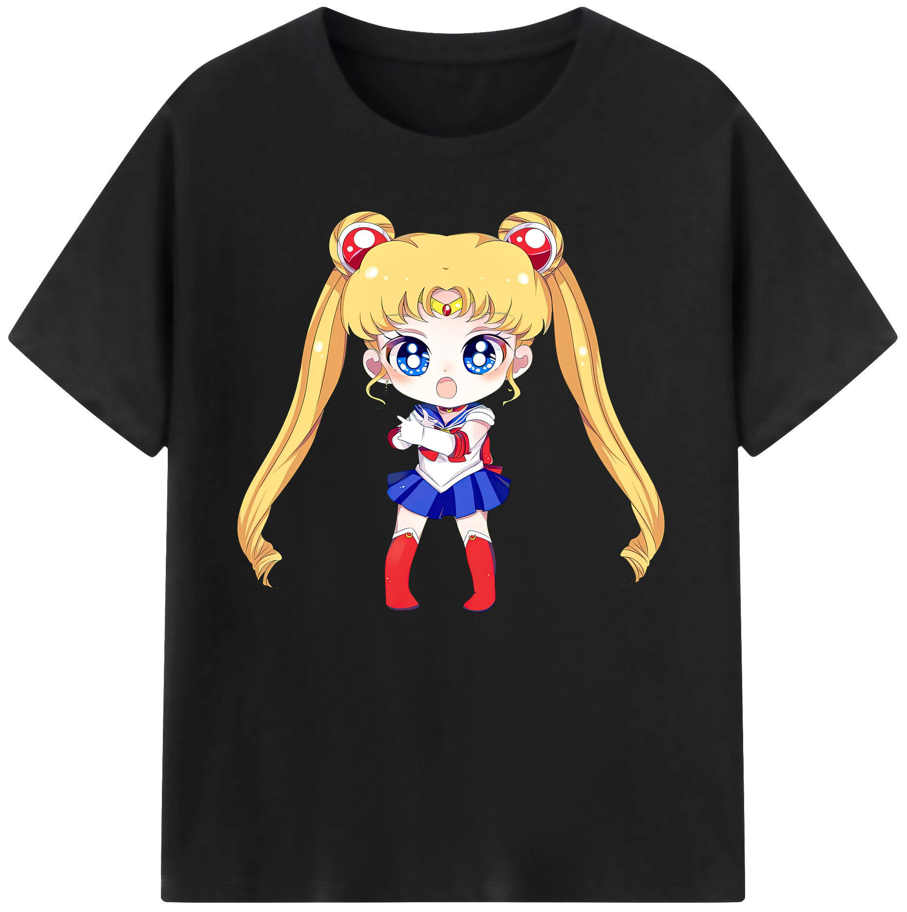 （画像用） 美少女戦士セーラームーン 月野 うさぎ つきの うさぎ Sailor Moon Tsukino Usagi 綿100％ メンズ半袖Tシャツ｜肌触りやわらか＆通気性