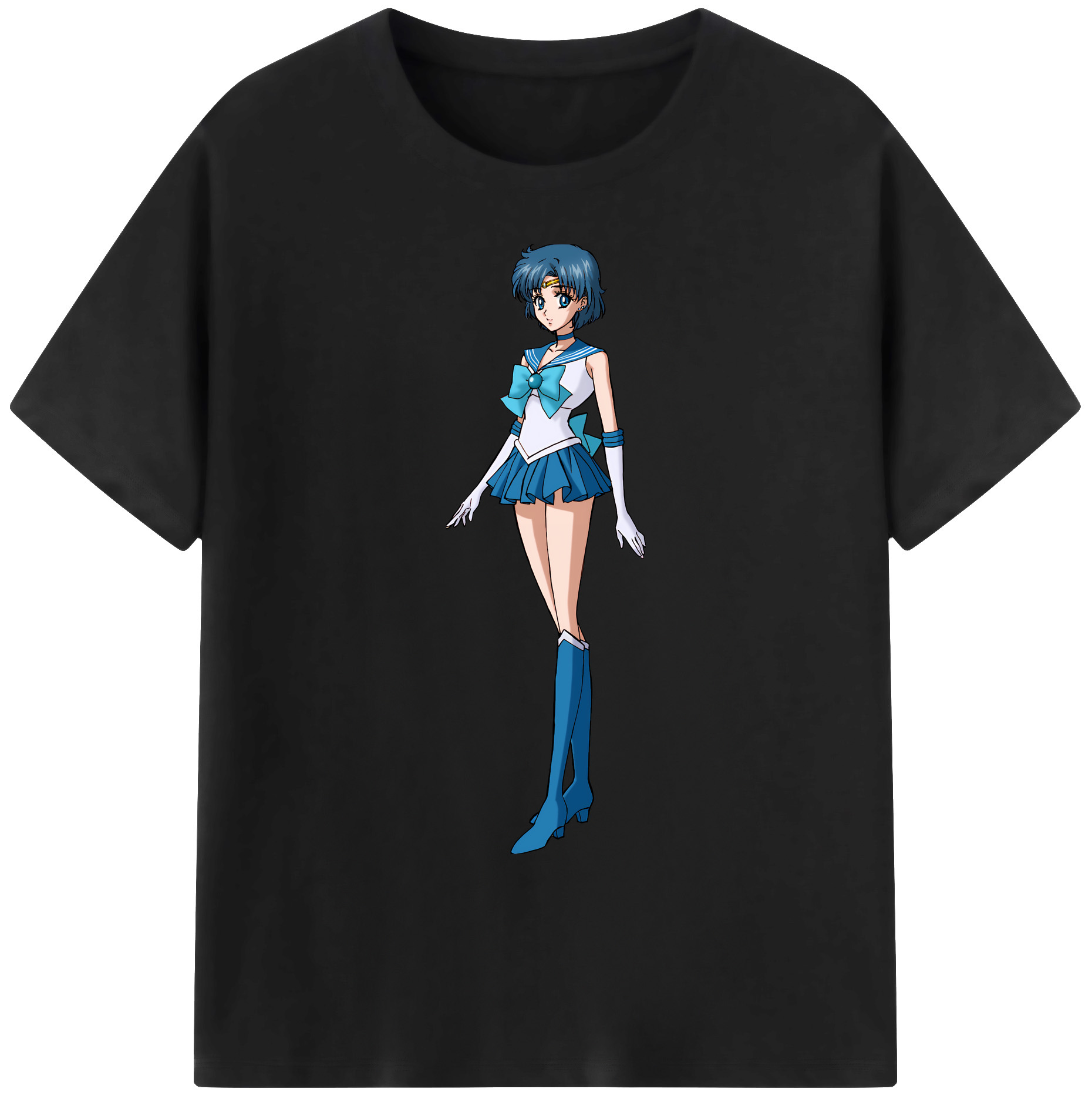 （画像用） 美少女戦士セーラームーン 水野 亜美 みずの あみ Sailor Moon Mizuno Ami 綿100％ メンズ半袖Tシャツ｜肌触りやわらか＆通気性