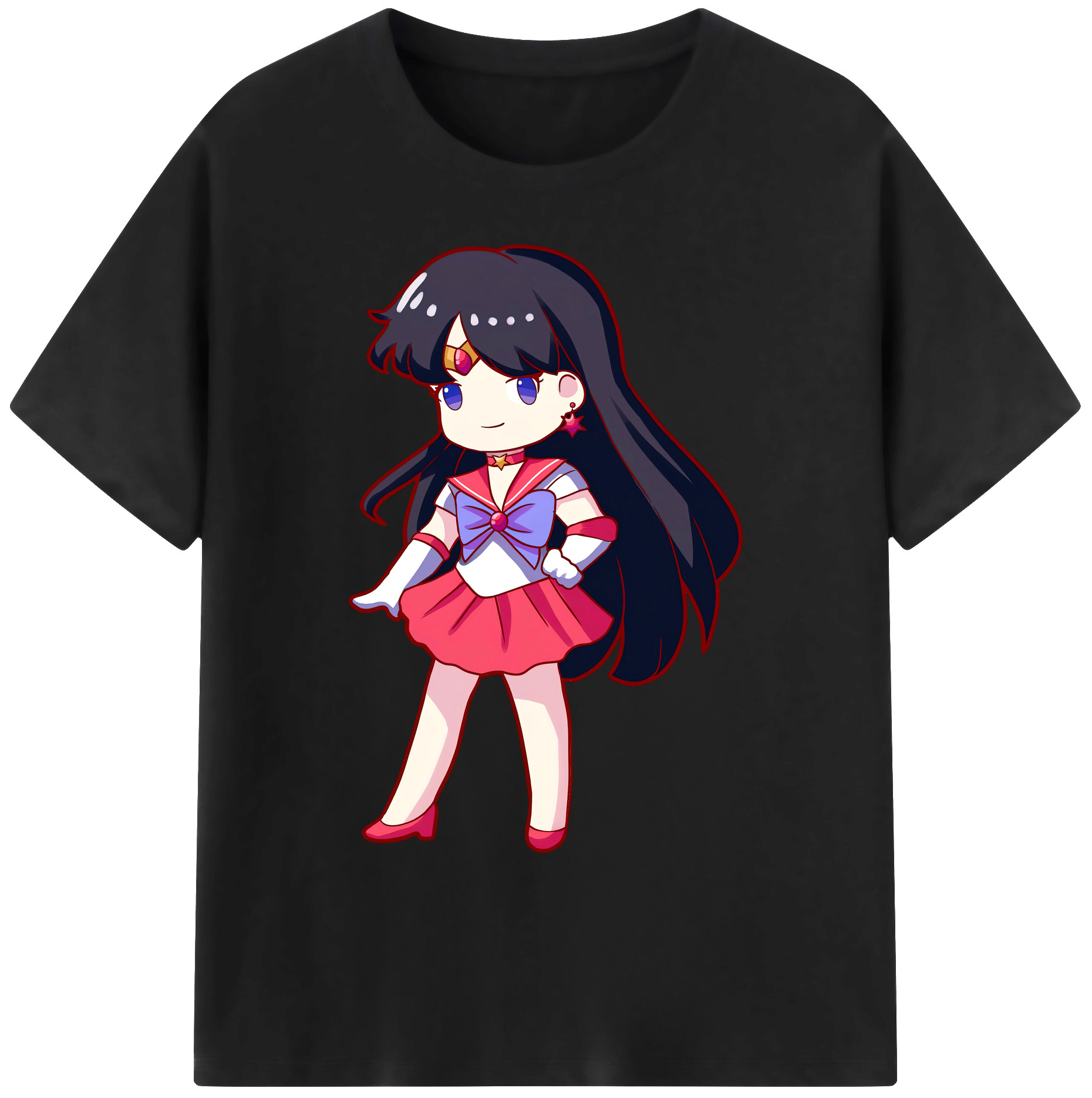 （画像用） 美少女戦士セーラームーン 火野レイ ひの レイ Sailor Moon Hino Rei （セーラーマーズ,Sailor Mars） 綿100％ メンズ半袖Tシャツ｜肌触りやわらか＆通気性