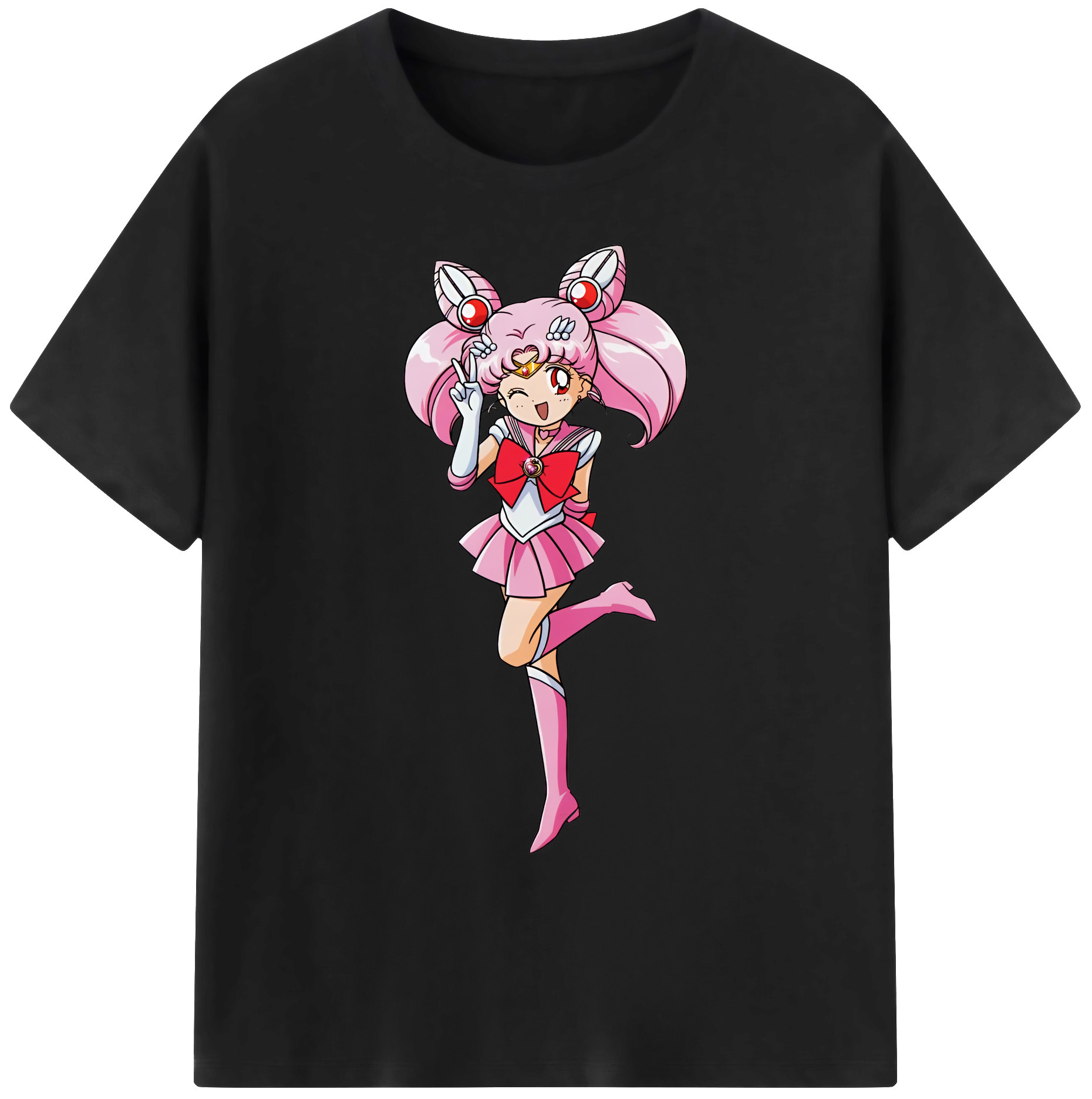 （画像用） 美少女戦士セーラームーン ちびうさ Sailor Moon Chibiusa Tsukino Usagi Small Lady Serenity 綿100％ メンズ半袖Tシャツ｜肌触りやわらか＆通気性
