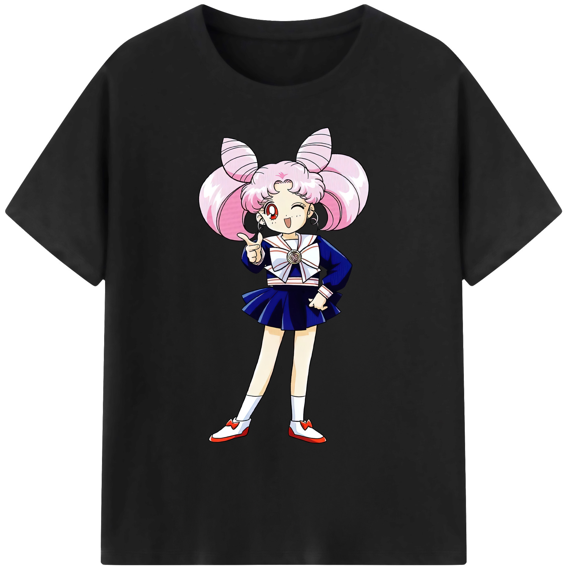 （画像用） 美少女戦士セーラームーン ちびうさ Sailor Moon Chibiusa Tsukino Usagi Small Lady Serenity 綿100％ メンズ半袖Tシャツ｜肌触りやわらか＆通気性