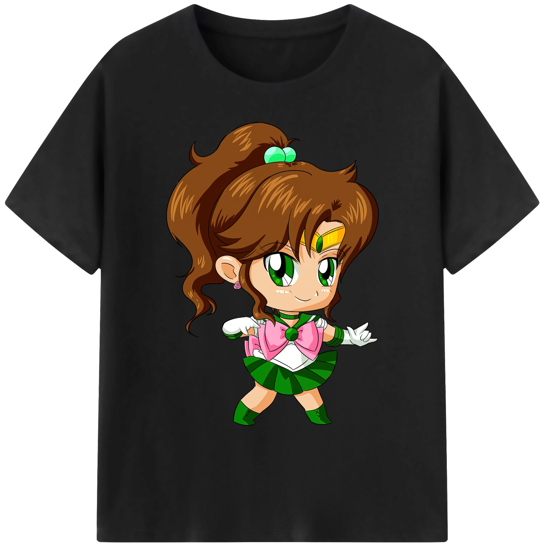 （画像用） 美少女戦士セーラームーン 木野 まこと きの まこと Sailor Moon Kino Makoto （セーラージュピター；Sailor Jupiter） 綿100％ メンズ半袖Tシャツ｜肌触りやわらか＆通気性