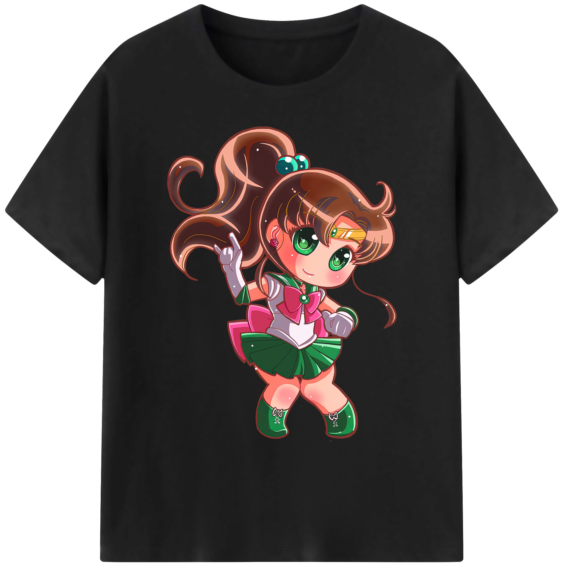 （画像用） 美少女戦士セーラームーン 木野 まこと きの まこと Sailor Moon Kino Makoto （セーラージュピター；Sailor Jupiter） 綿100％ メンズ半袖Tシャツ｜肌触りやわらか＆通気性