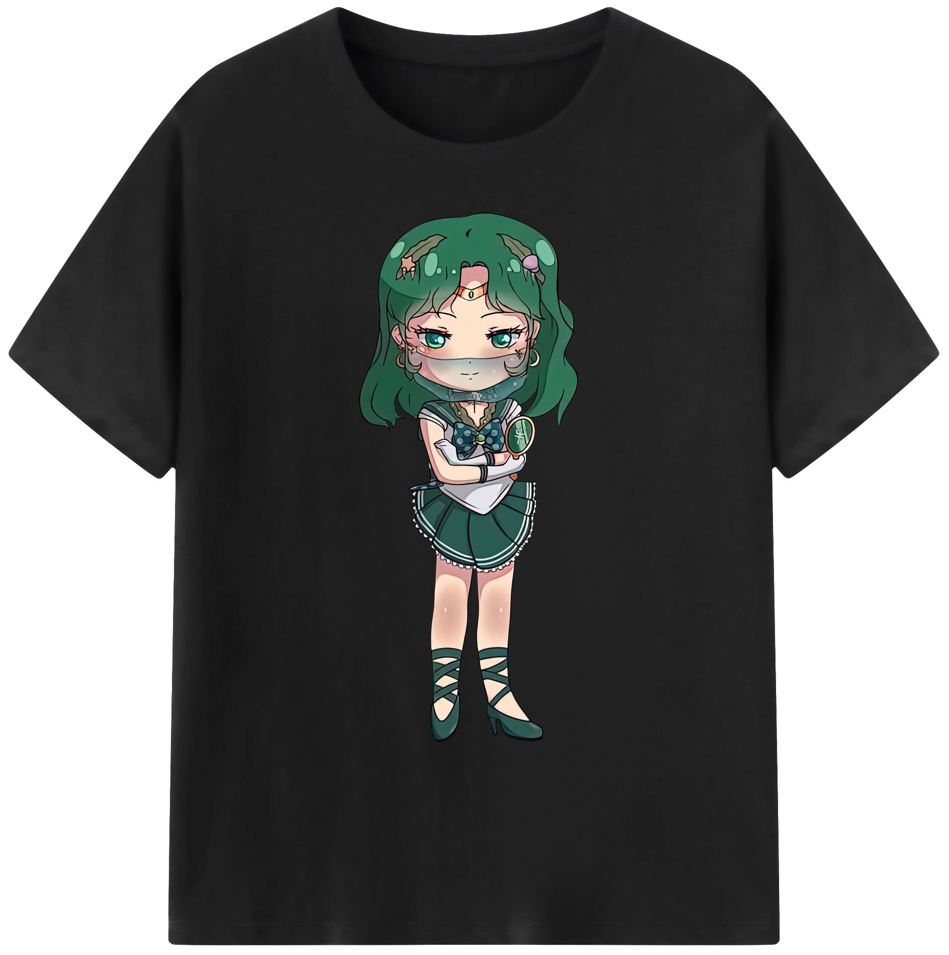 （画像用） 美少女戦士セーラームーン 海王 みちる（かいおう みちる） Sailor Moon Kaiou Michiru 綿100％ メンズ半袖Tシャツ｜肌触りやわらか＆通気性