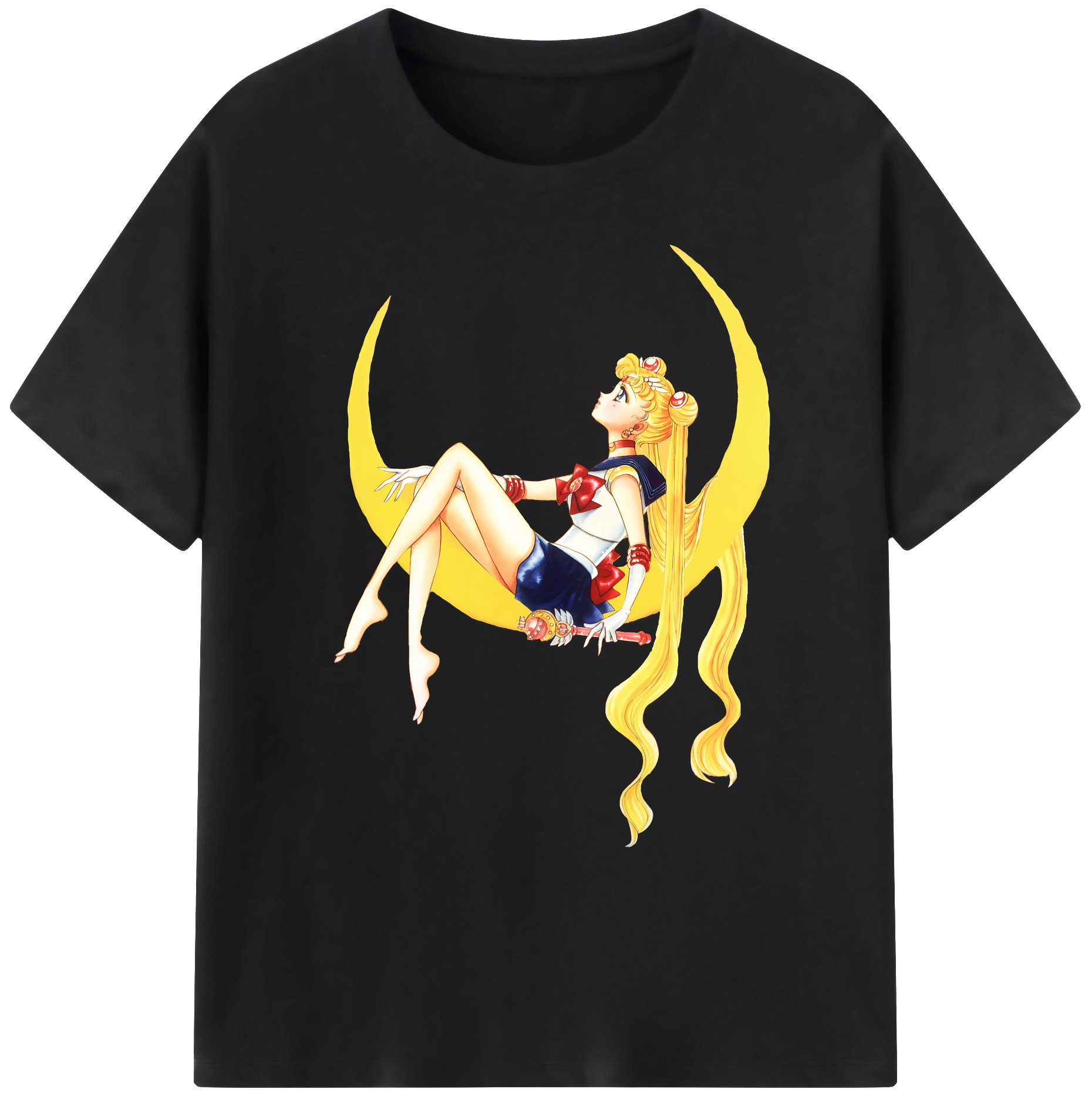 （画像用） 美少女戦士セーラームーン 月野 うさぎ つきの うさぎ Sailor Moon Tsukino Usagi 綿100％ メンズ半袖Tシャツ｜肌触りやわらか＆通気性