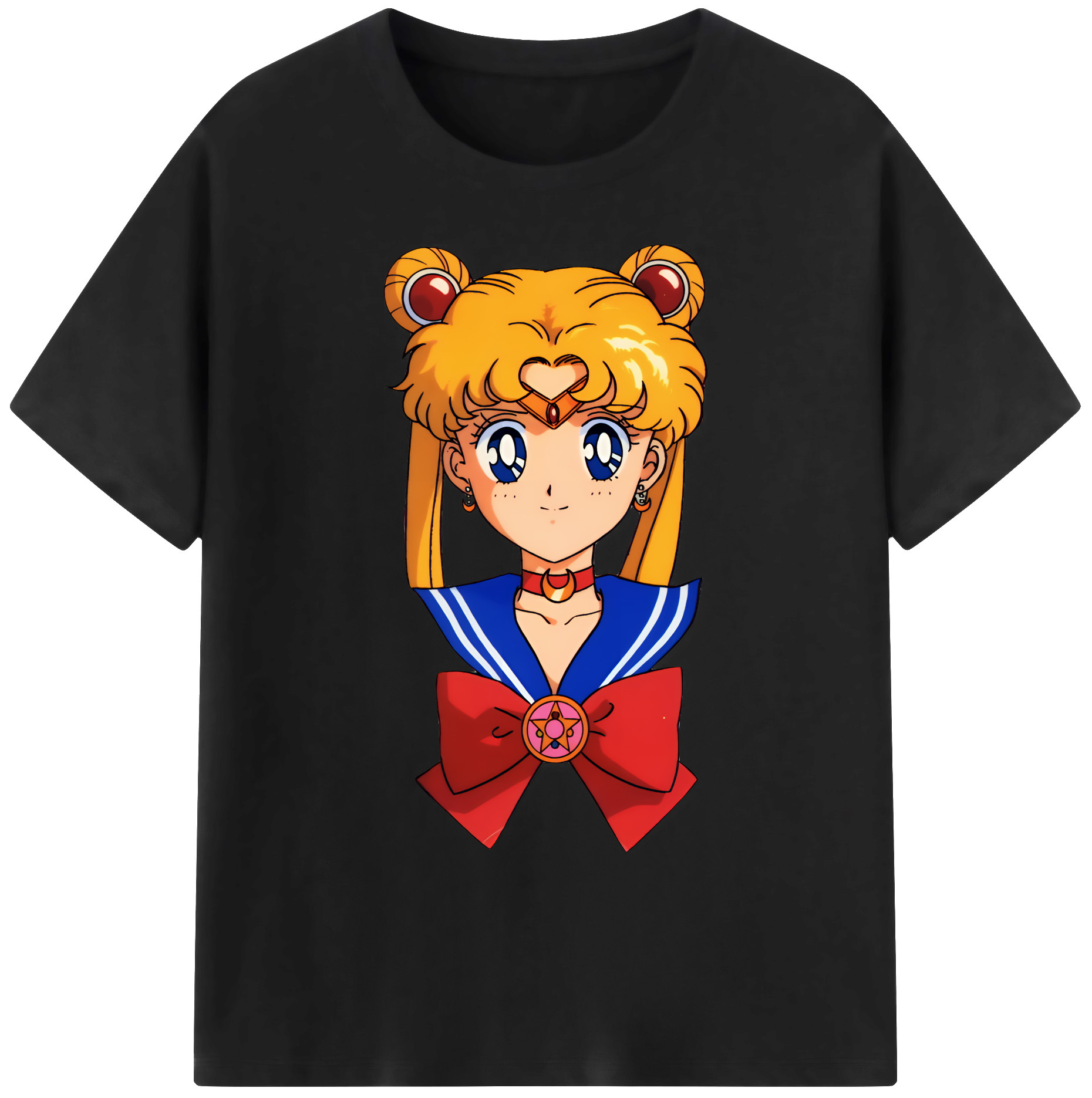 （画像用） 美少女戦士セーラームーン 月野 うさぎ つきの うさぎ Sailor Moon Tsukino Usagi 綿100％ メンズ半袖Tシャツ｜肌触りやわらか＆通気性