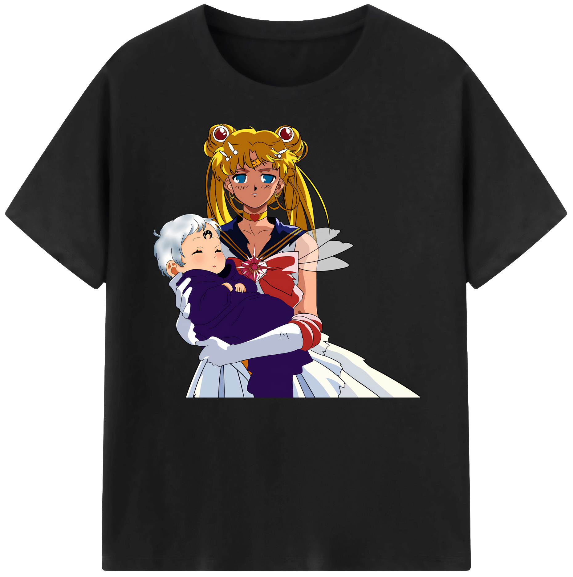 （画像用） 美少女戦士セーラームーン 月野 うさぎ つきの うさぎ Sailor Moon Tsukino Usagi 綿100％ メンズ半袖Tシャツ｜肌触りやわらか＆通気性