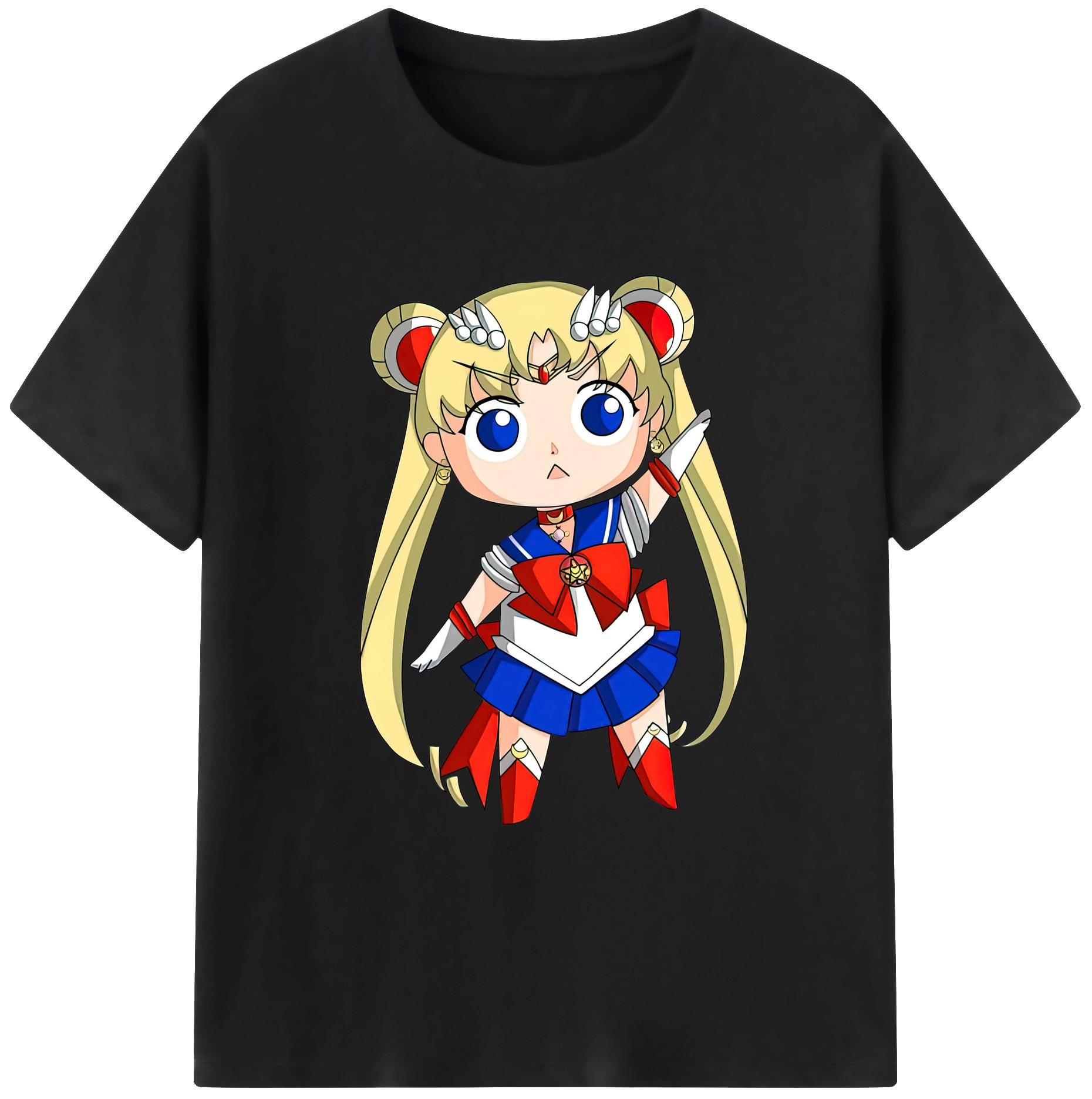 （画像用） 美少女戦士セーラームーン 月野 うさぎ つきの うさぎ Sailor Moon Tsukino Usagi 綿100％ メンズ半袖Tシャツ｜肌触りやわらか＆通気性