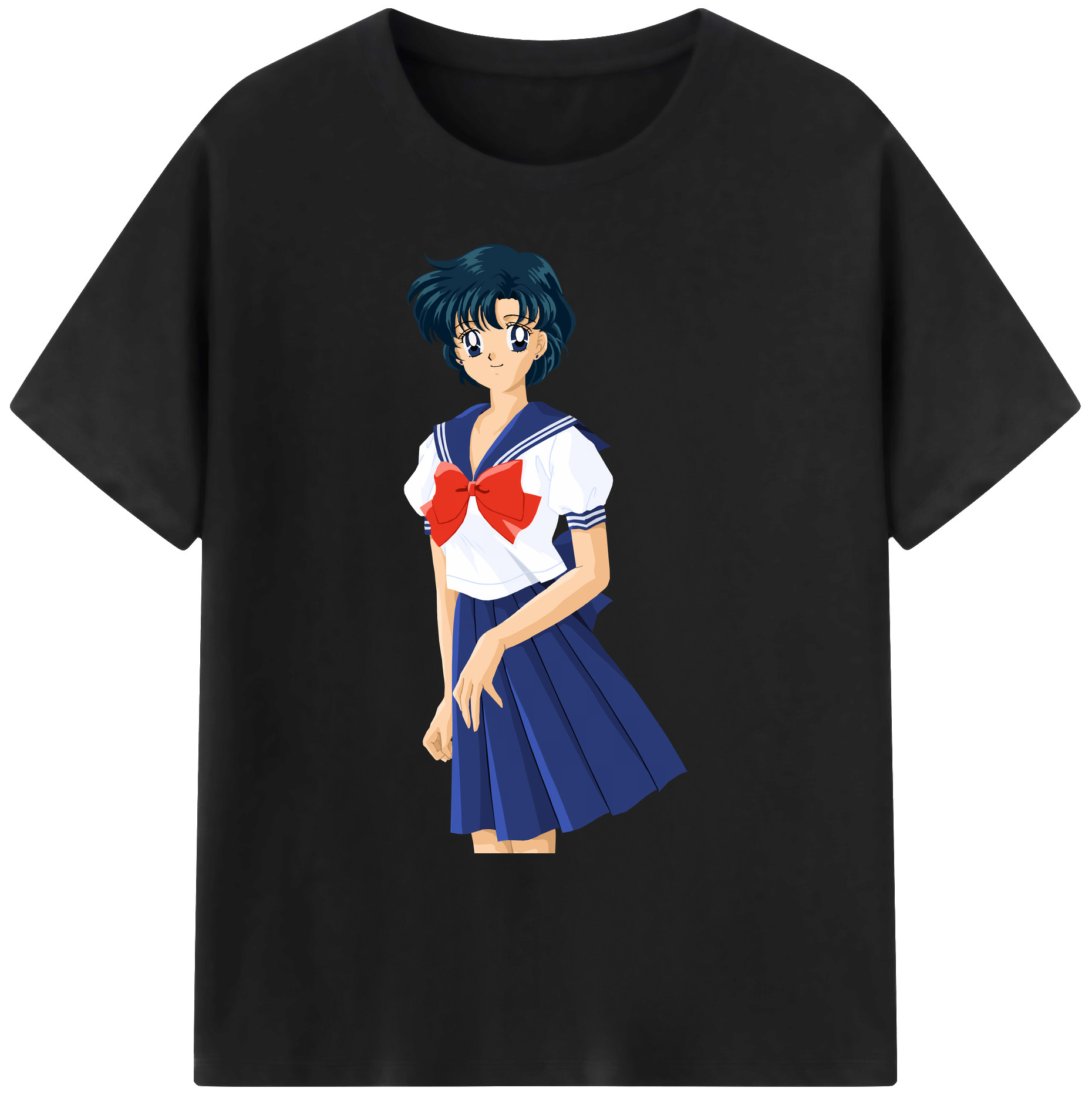 （画像用） 美少女戦士セーラームーン 水野 亜美 みずの あみ Sailor Moon Mizuno Ami 綿100％ メンズ半袖Tシャツ｜肌触りやわらか＆通気性
