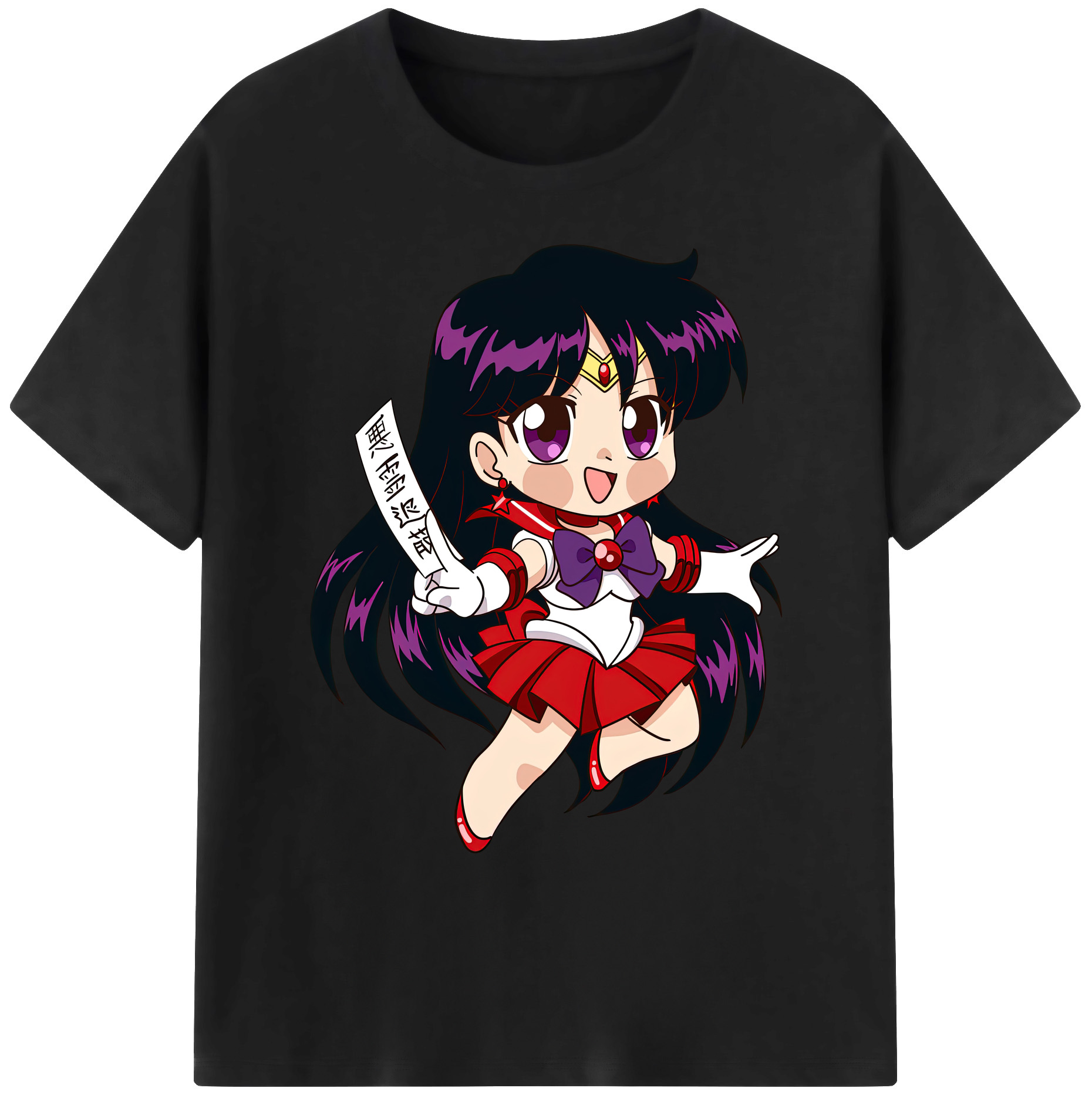 （画像用） 美少女戦士セーラームーン 火野レイ ひの レイ Sailor Moon Hino Rei （セーラーマーズ,Sailor Mars） 綿100％ メンズ半袖Tシャツ｜肌触りやわらか＆通気性