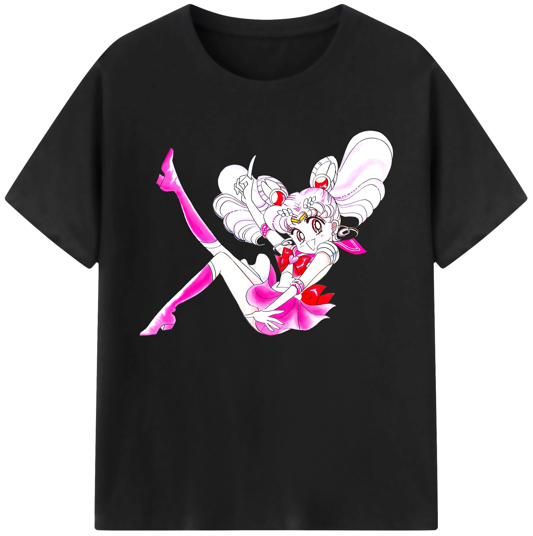 （画像用） 美少女戦士セーラームーン ちびうさ Sailor Moon Chibiusa Tsukino Usagi Small Lady Serenity 綿100％ メンズ半袖Tシャツ｜肌触りやわらか＆通気性