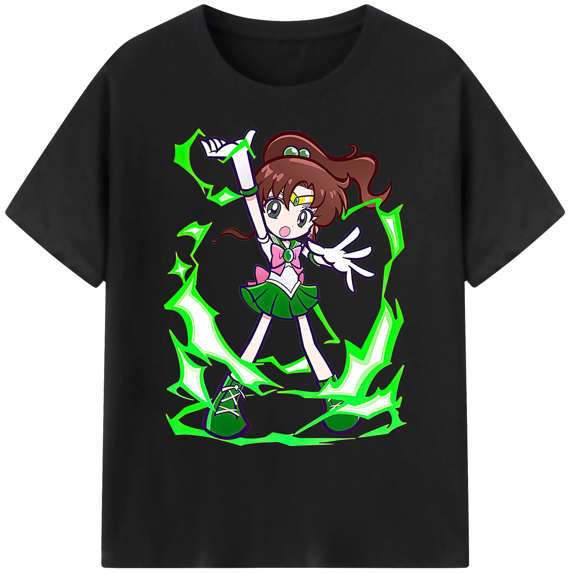 （画像用） 美少女戦士セーラームーン 木野 まこと きの まこと Sailor Moon Kino Makoto （セーラージュピター；Sailor Jupiter） 綿100％ メンズ半袖Tシャツ｜肌触りやわらか＆通気性