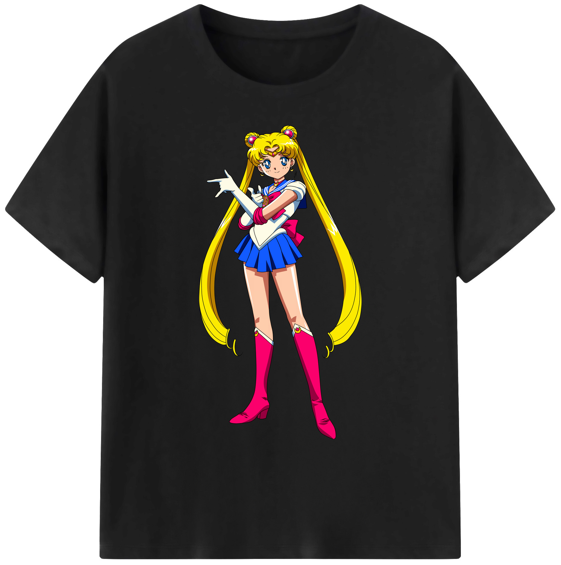 （画像用） 美少女戦士セーラームーン 月野 うさぎ つきの うさぎ Sailor Moon Tsukino Usagi 綿100％ メンズ半袖Tシャツ｜肌触りやわらか＆通気性