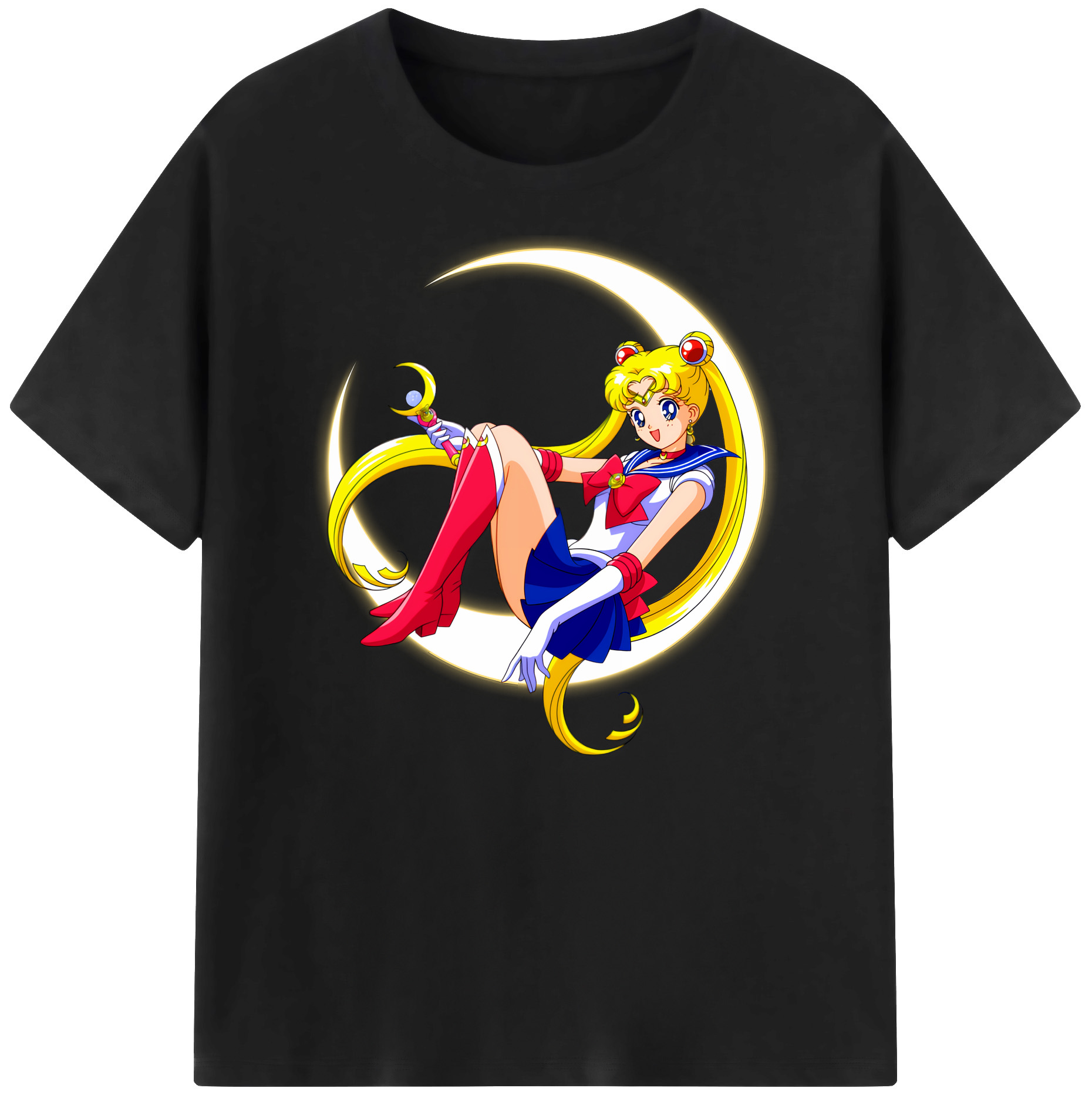 （画像用） 美少女戦士セーラームーン 月野 うさぎ つきの うさぎ Sailor Moon Tsukino Usagi 綿100％ メンズ半袖Tシャツ｜肌触りやわらか＆通気性