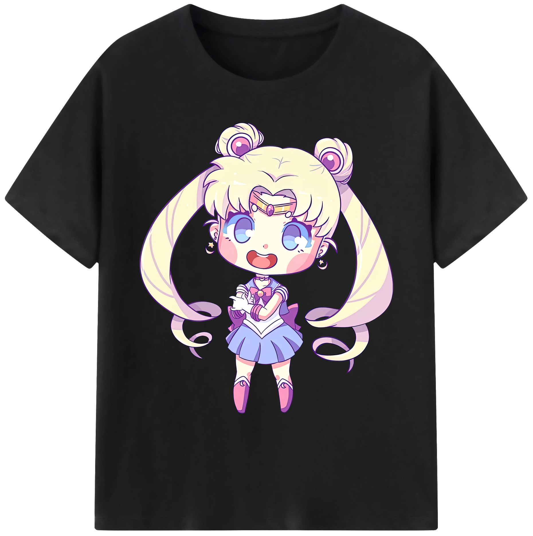（画像用） 美少女戦士セーラームーン 月野 うさぎ つきの うさぎ Sailor Moon Tsukino Usagi 綿100％ メンズ半袖Tシャツ｜肌触りやわらか＆通気性