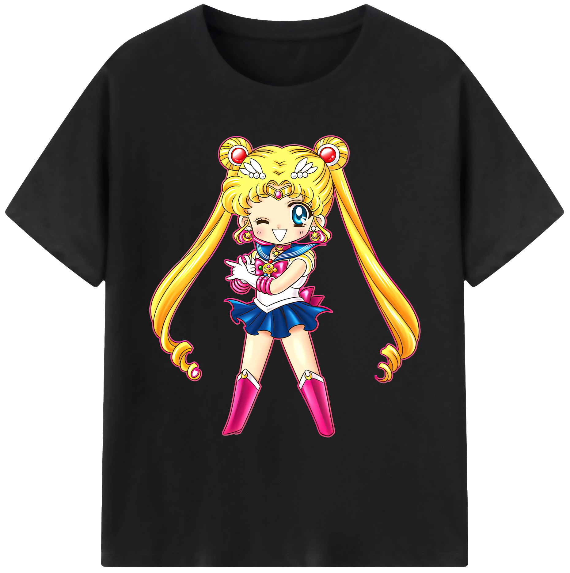 （画像用） 美少女戦士セーラームーン 月野 うさぎ つきの うさぎ Sailor Moon Tsukino Usagi 綿100％ メンズ半袖Tシャツ｜肌触りやわらか＆通気性