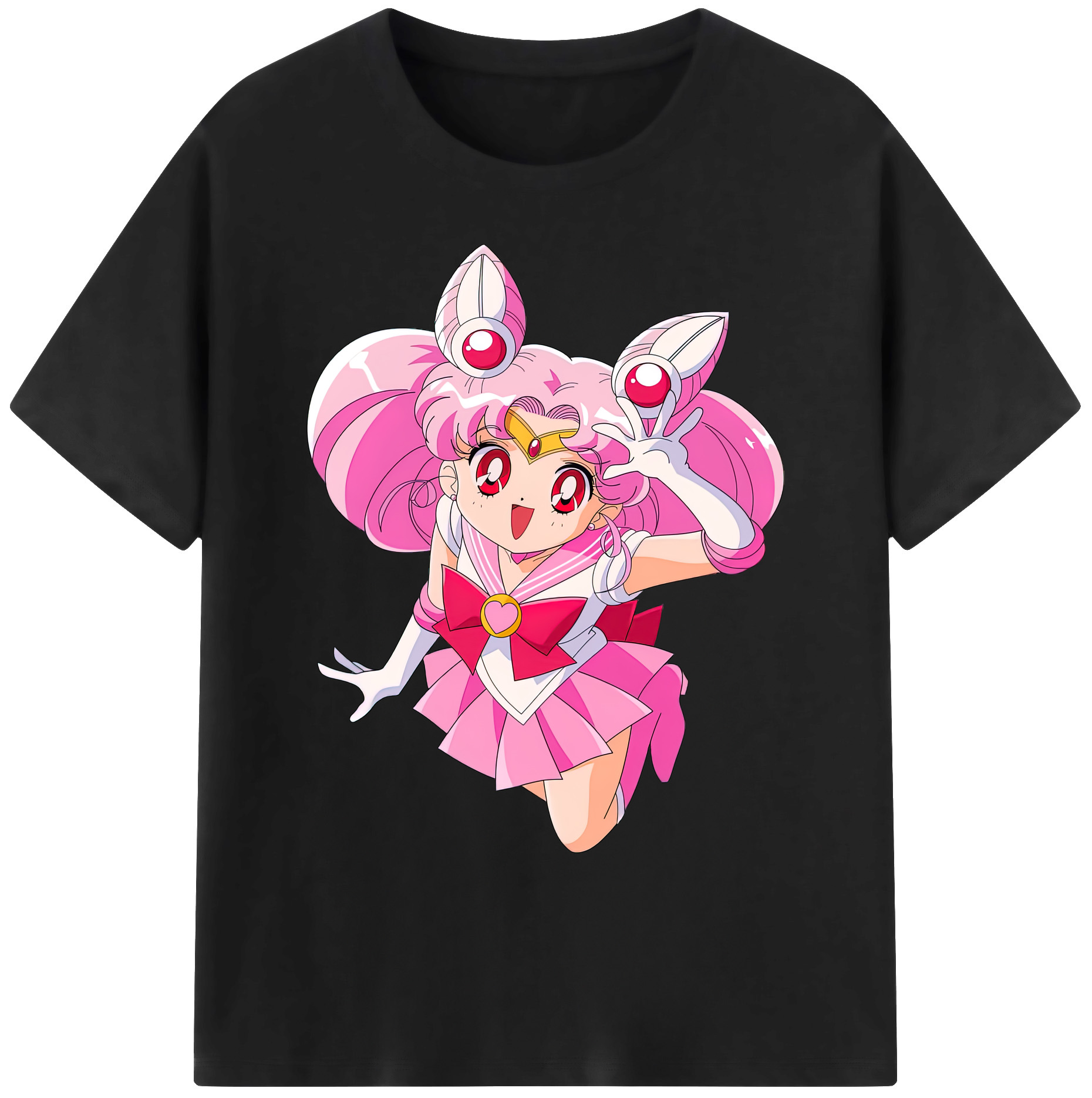 （画像用） 美少女戦士セーラームーン ちびうさ Sailor Moon Chibiusa Tsukino Usagi Small Lady Serenity 綿100％ メンズ半袖Tシャツ｜肌触りやわらか＆通気性