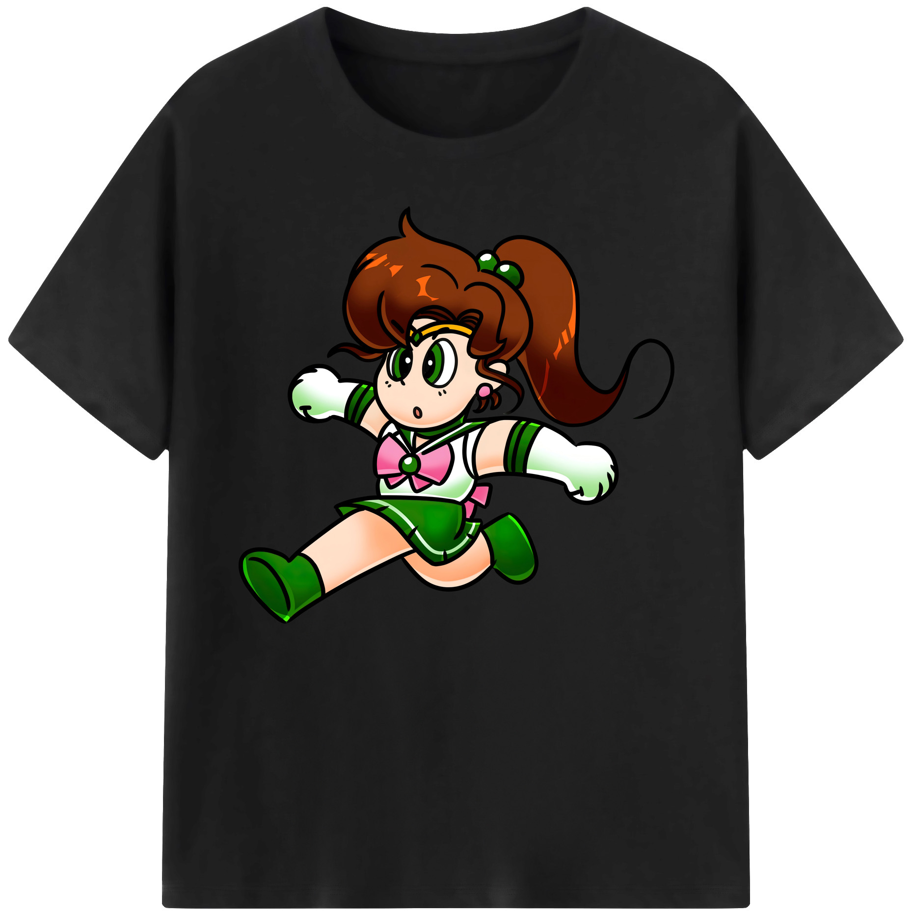 （画像用） 美少女戦士セーラームーン 木野 まこと きの まこと Sailor Moon Kino Makoto （セーラージュピター；Sailor Jupiter） 綿100％ メンズ半袖Tシャツ｜肌触りやわらか＆通気性
