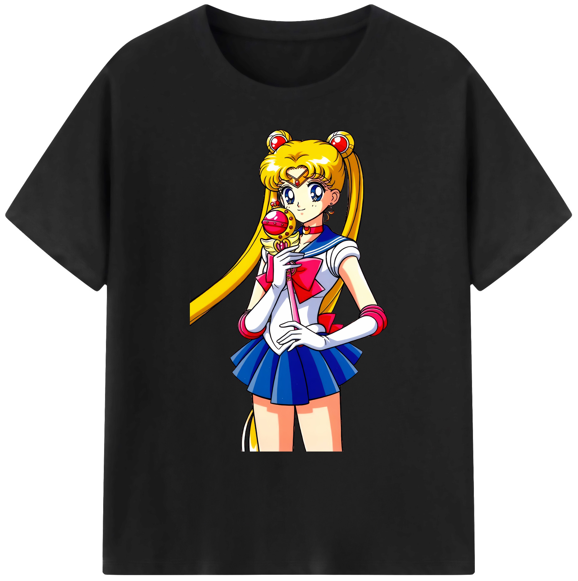 （画像用） 美少女戦士セーラームーン 月野 うさぎ つきの うさぎ Sailor Moon Tsukino Usagi 綿100％ メンズ半袖Tシャツ｜肌触りやわらか＆通気性