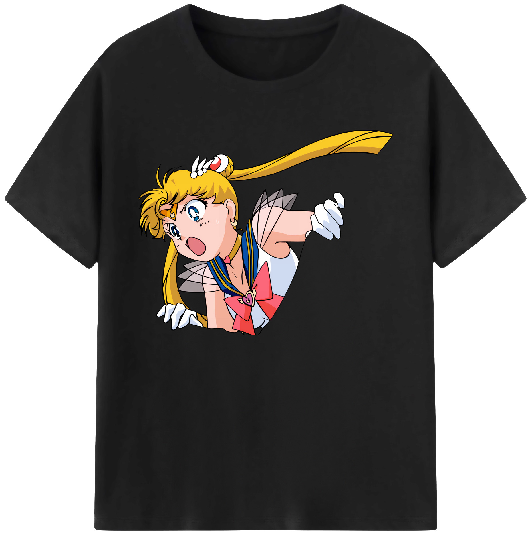 （画像用） 美少女戦士セーラームーン 月野 うさぎ つきの うさぎ Sailor Moon Tsukino Usagi 綿100％ メンズ半袖Tシャツ｜肌触りやわらか＆通気性