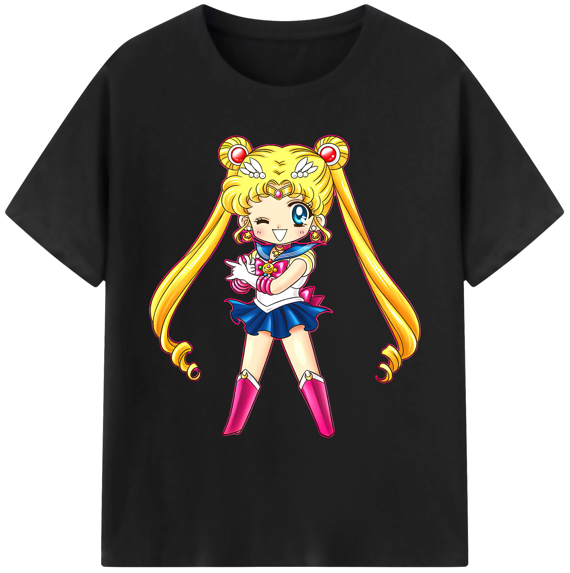 （画像用） 美少女戦士セーラームーン 月野 うさぎ つきの うさぎ Sailor Moon Tsukino Usagi 綿100％ メンズ半袖Tシャツ｜肌触りやわらか＆通気性