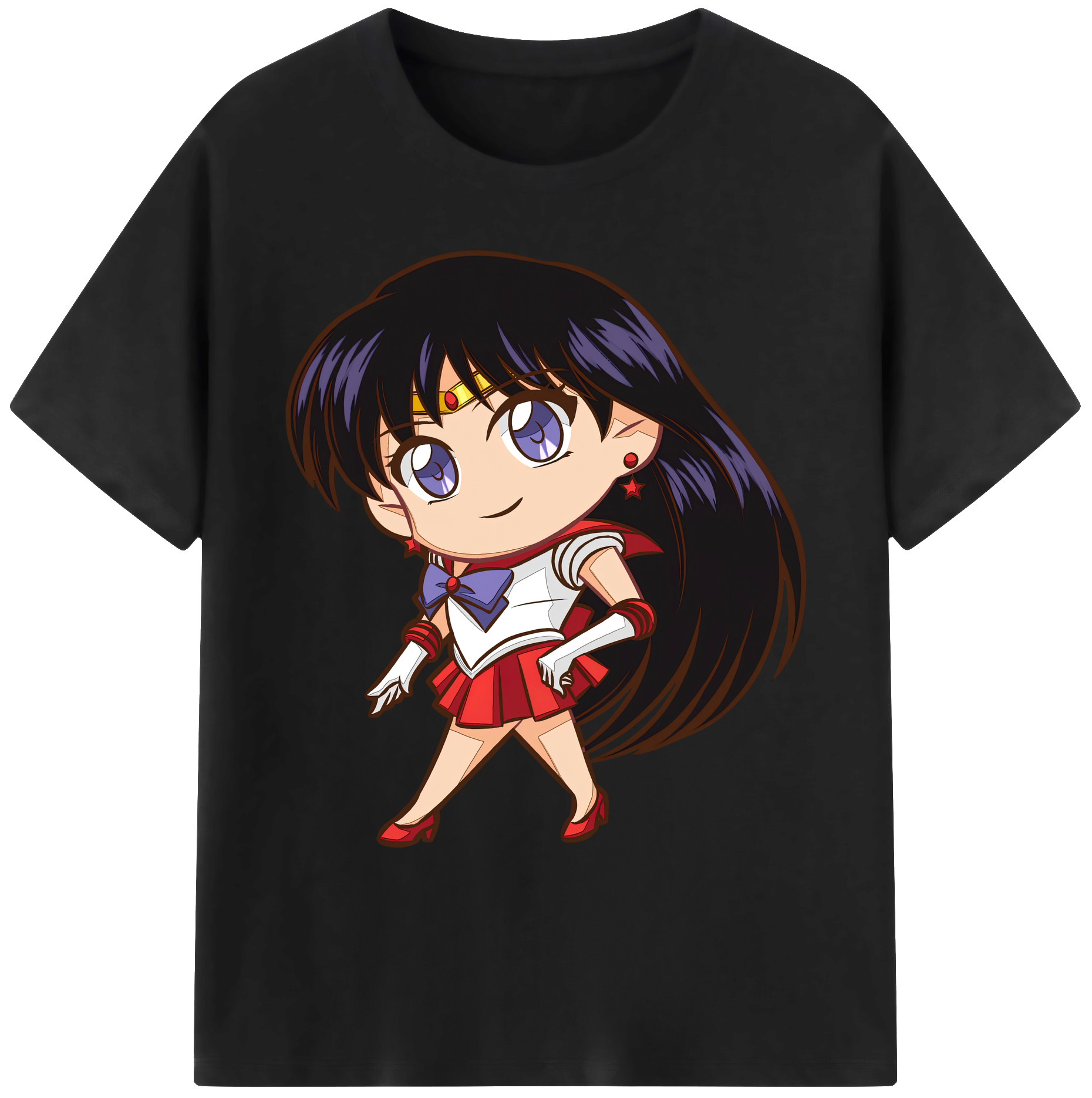 （画像用） 美少女戦士セーラームーン 火野レイ ひの レイ Sailor Moon Hino Rei （セーラーマーズ,Sailor Mars） 綿100％ メンズ半袖Tシャツ｜肌触りやわらか＆通気性