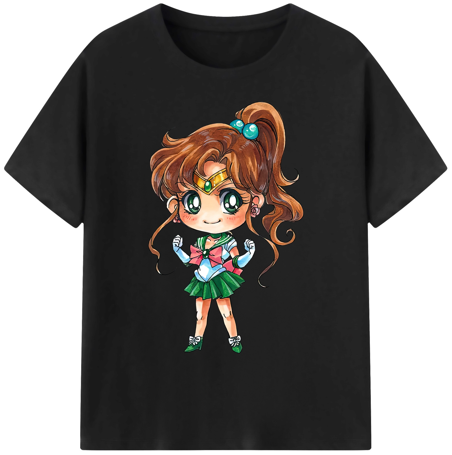 （画像用） 美少女戦士セーラームーン 木野 まこと きの まこと Sailor Moon Kino Makoto （セーラージュピター；Sailor Jupiter） 綿100％ メンズ半袖Tシャツ｜肌触りやわらか＆通気性